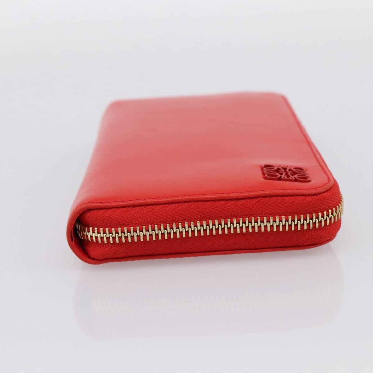 LOEWE Long Wallet Leather Red Gold Auth 198761M