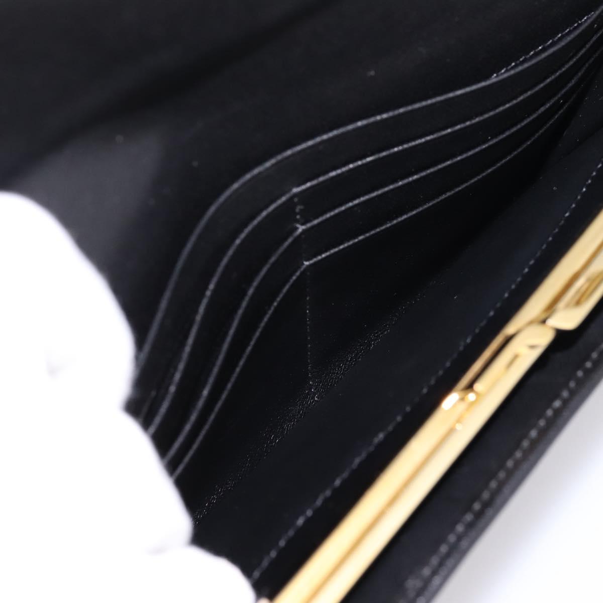 CELINE Macadam Canvas Long Wallet PVC Leather Gold Black Auth 198768V
