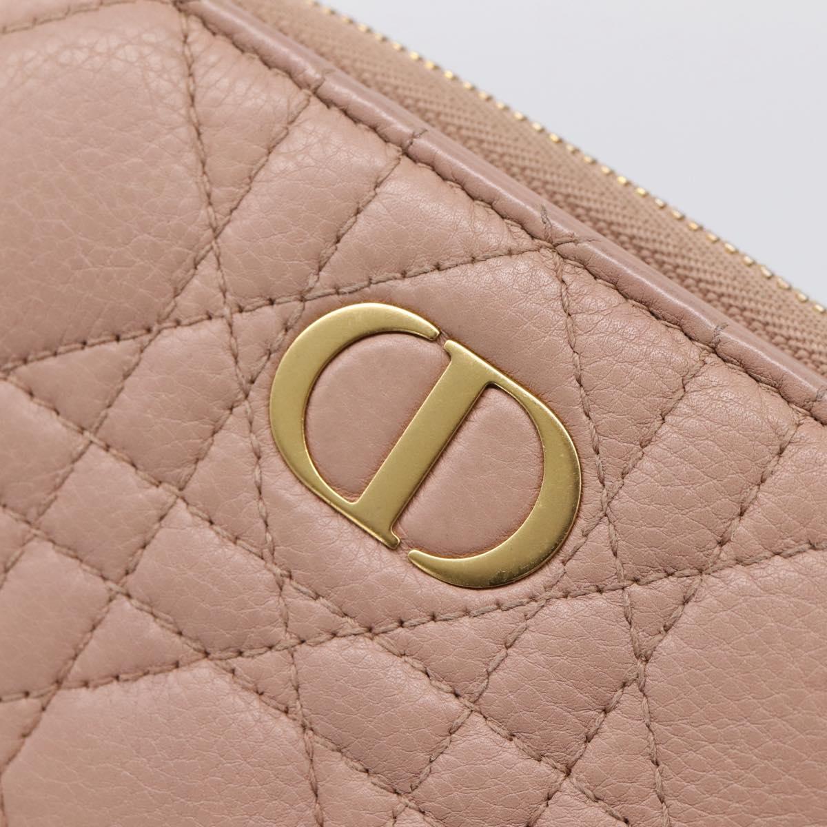 Christian Dior Canage Scarlet Wallet Lamb Skin Pink Auth 198778M