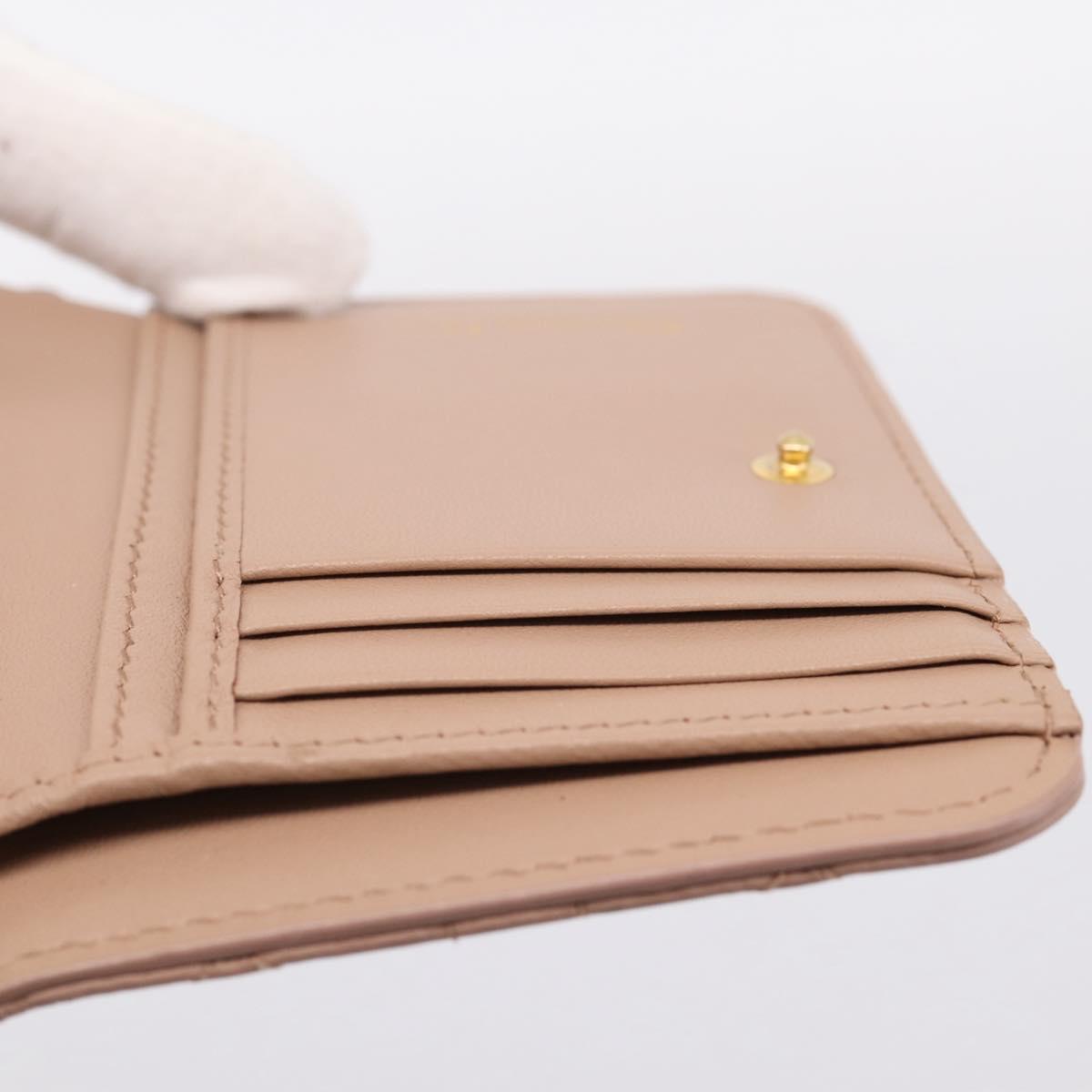 Christian Dior Canage Scarlet Wallet Lamb Skin Pink Auth 198778M