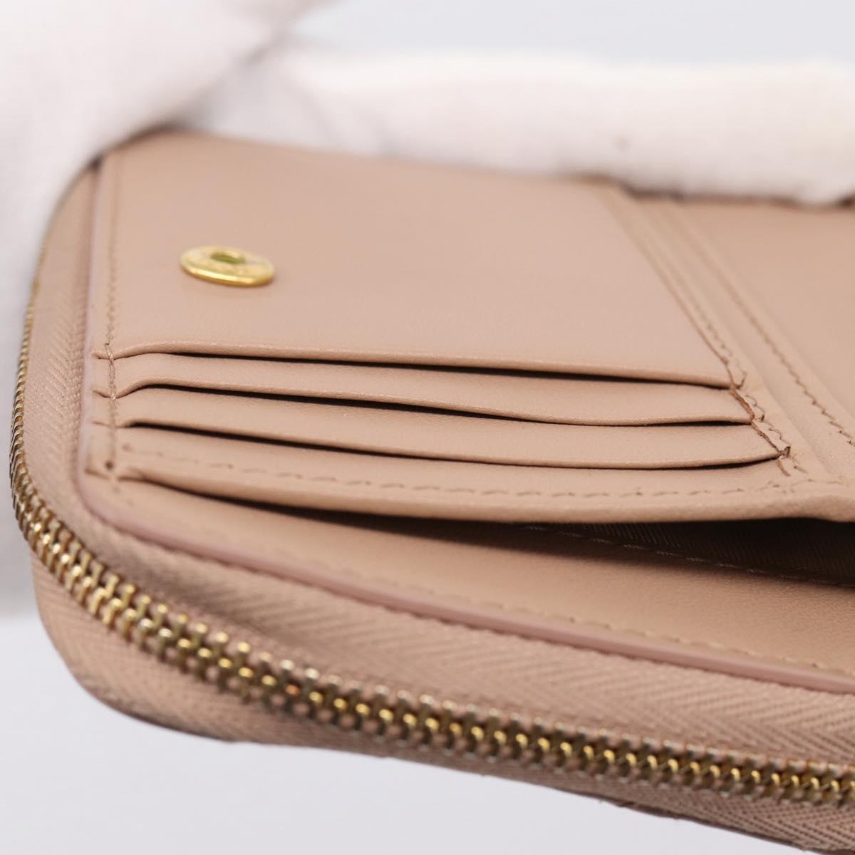 Christian Dior Canage Scarlet Wallet Lamb Skin Pink Auth 198778M