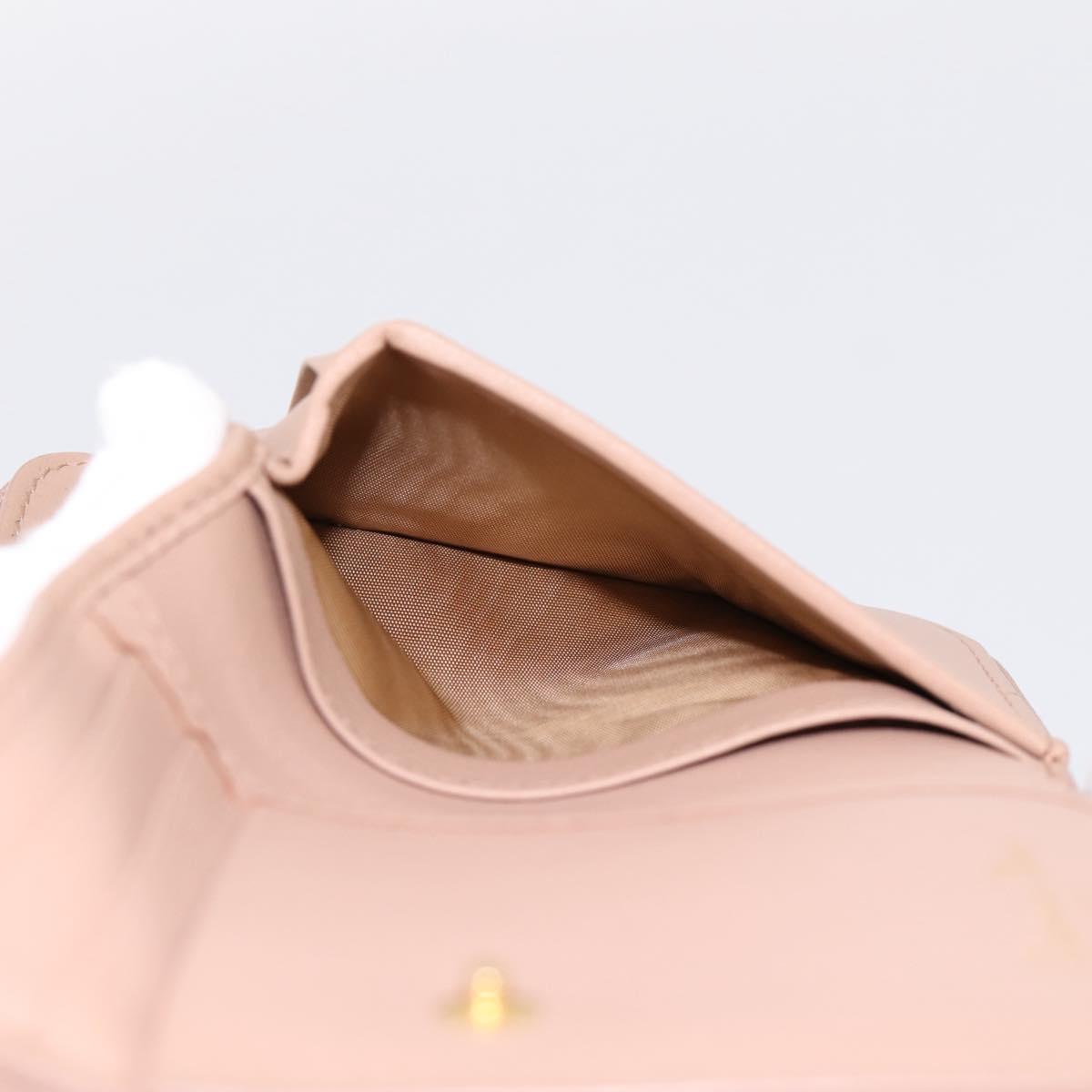 Christian Dior Canage Scarlet Wallet Lamb Skin Pink Auth 198778M