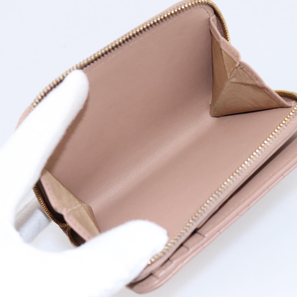 Christian Dior Canage Scarlet Wallet Lamb Skin Pink Auth 198778M