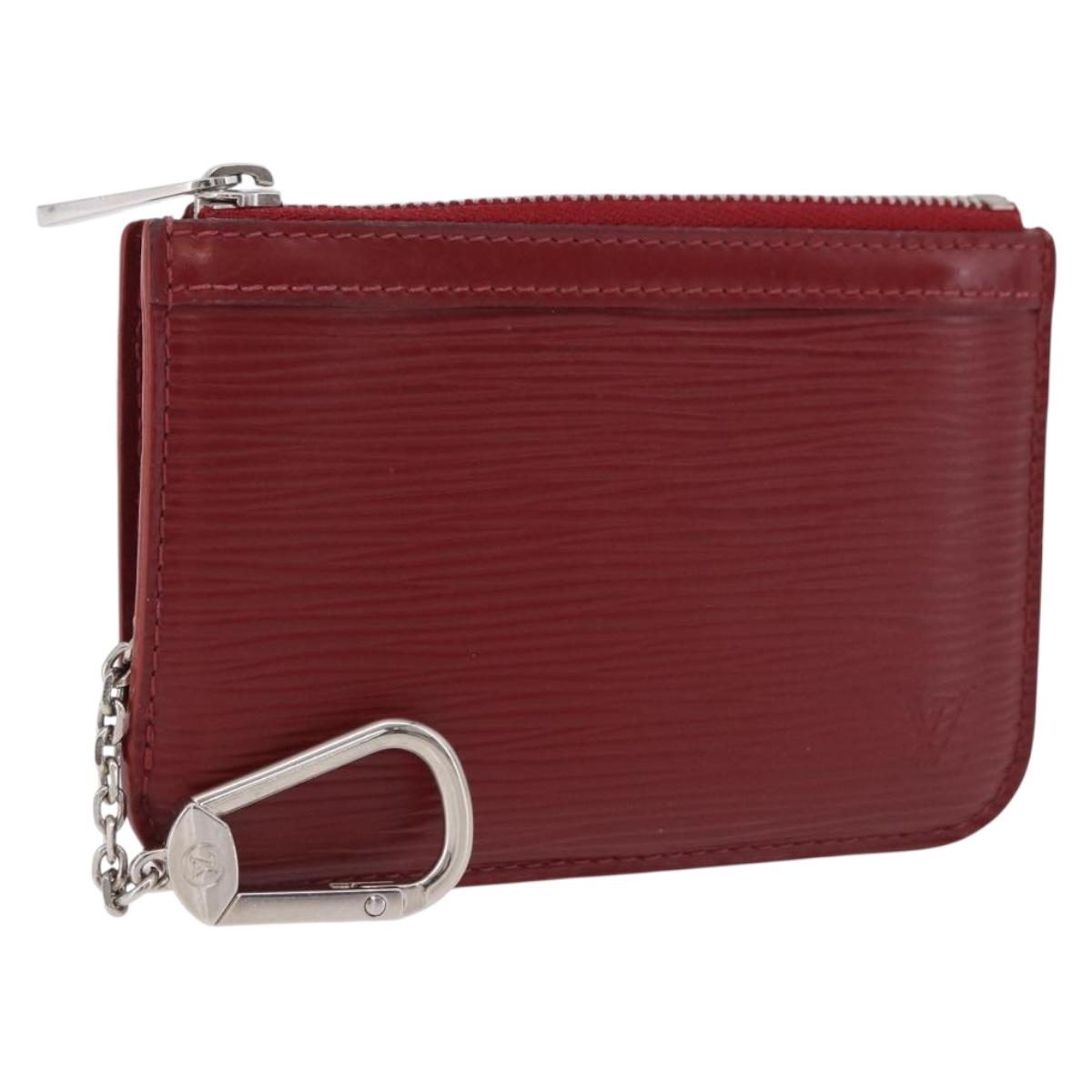LOUIS VUITTON Epi Pochette Cles Coin Purse Ruby LV Auth 198779A