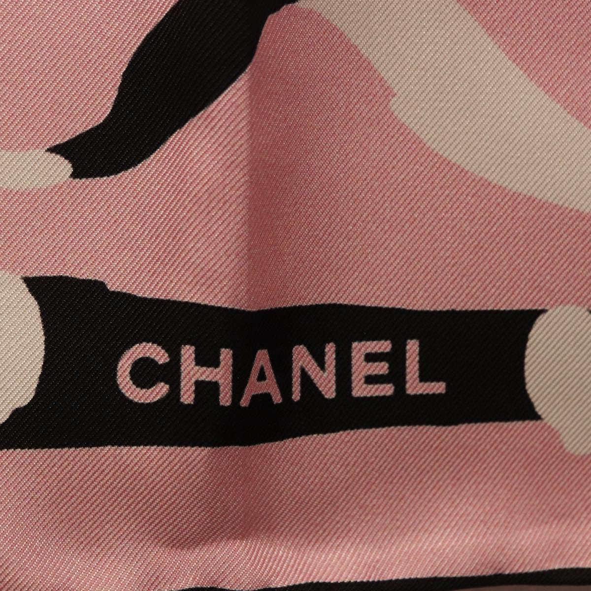 CHANEL Scarf Silk Pink CC Auth 198781V