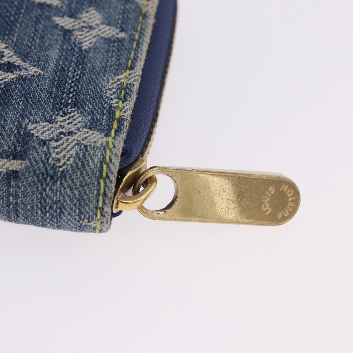 LOUIS VUITTON Monogram Denim Zippy Wallet Blue M95342 LV Auth 198787V