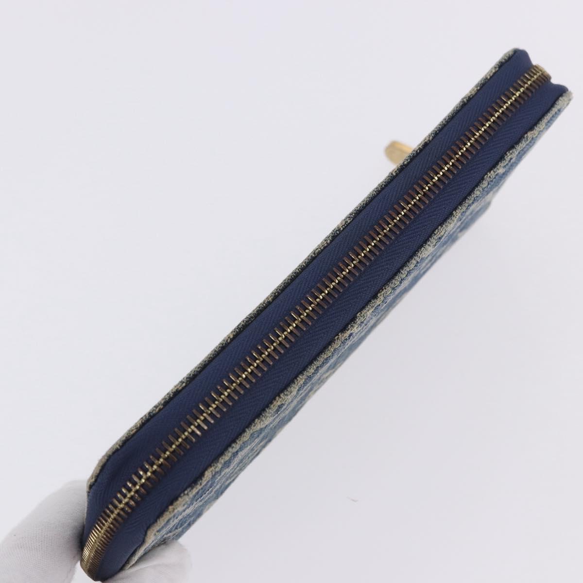 LOUIS VUITTON Monogram Denim Zippy Wallet Blue M95342 LV Auth 198787V