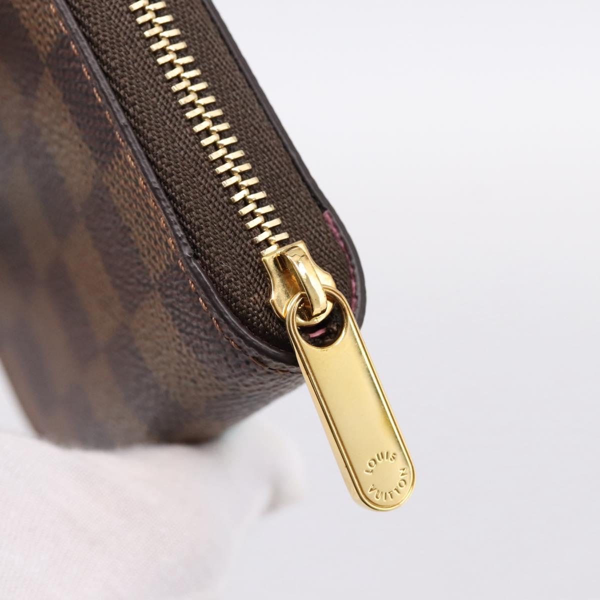 LOUIS VUITTON Damier Ebene Zippy Coin Purse N40721 LV Auth 198788M