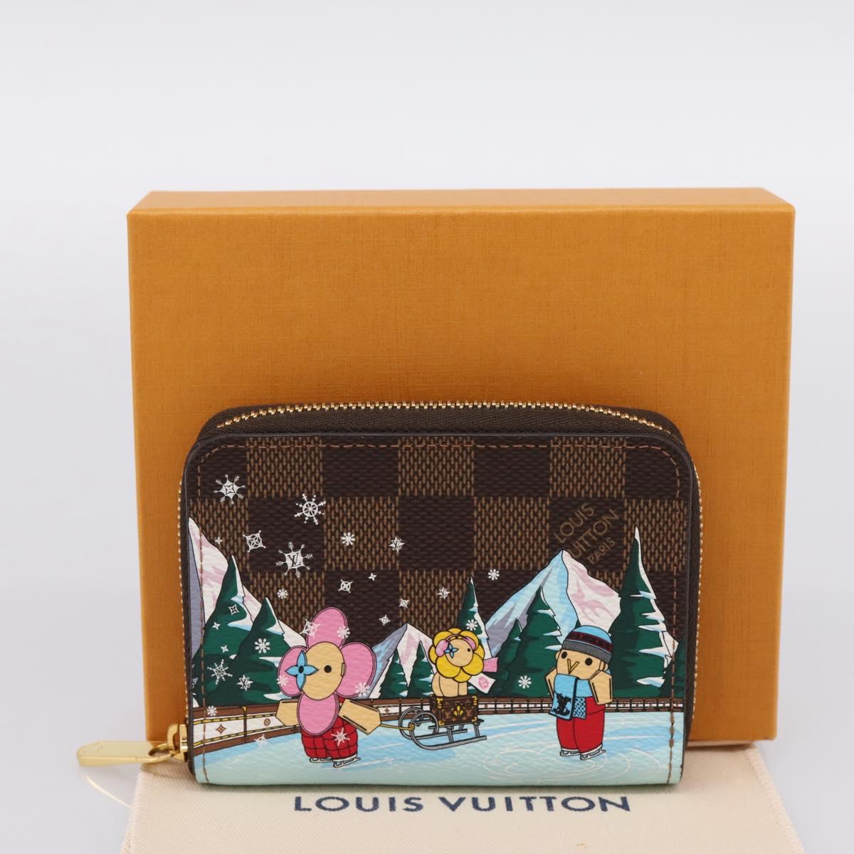 LOUIS VUITTON Damier Ebene Zippy Coin Purse N40721 LV Auth 198788M