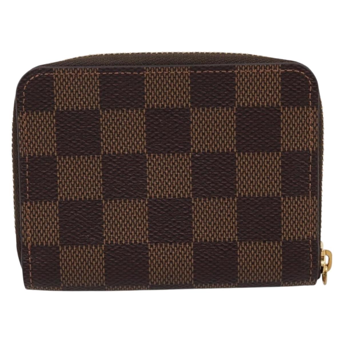 LOUIS VUITTON Damier Ebene Zippy Coin Purse N40721 LV Auth 198788M
