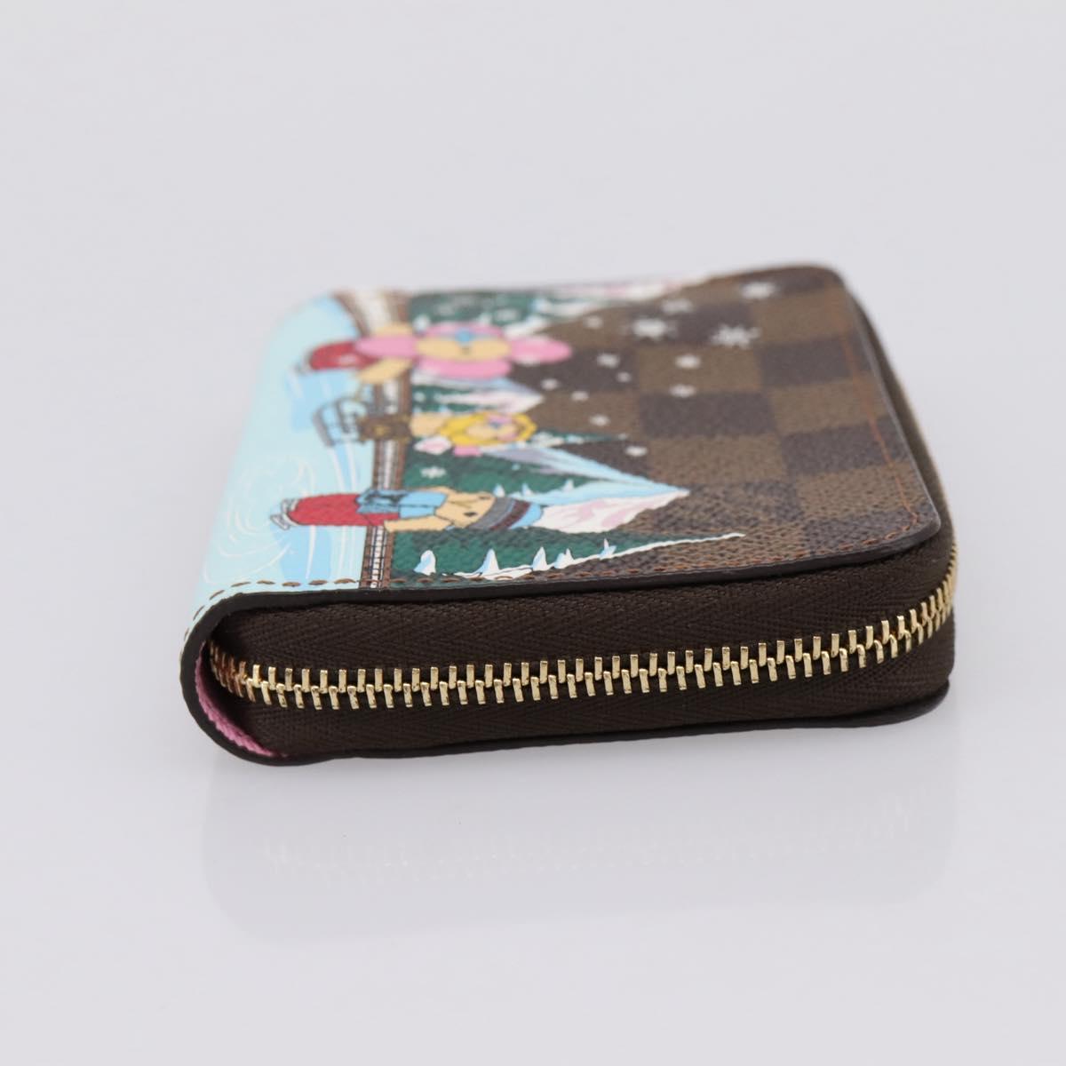 LOUIS VUITTON Damier Ebene Zippy Coin Purse N40721 LV Auth 198788M