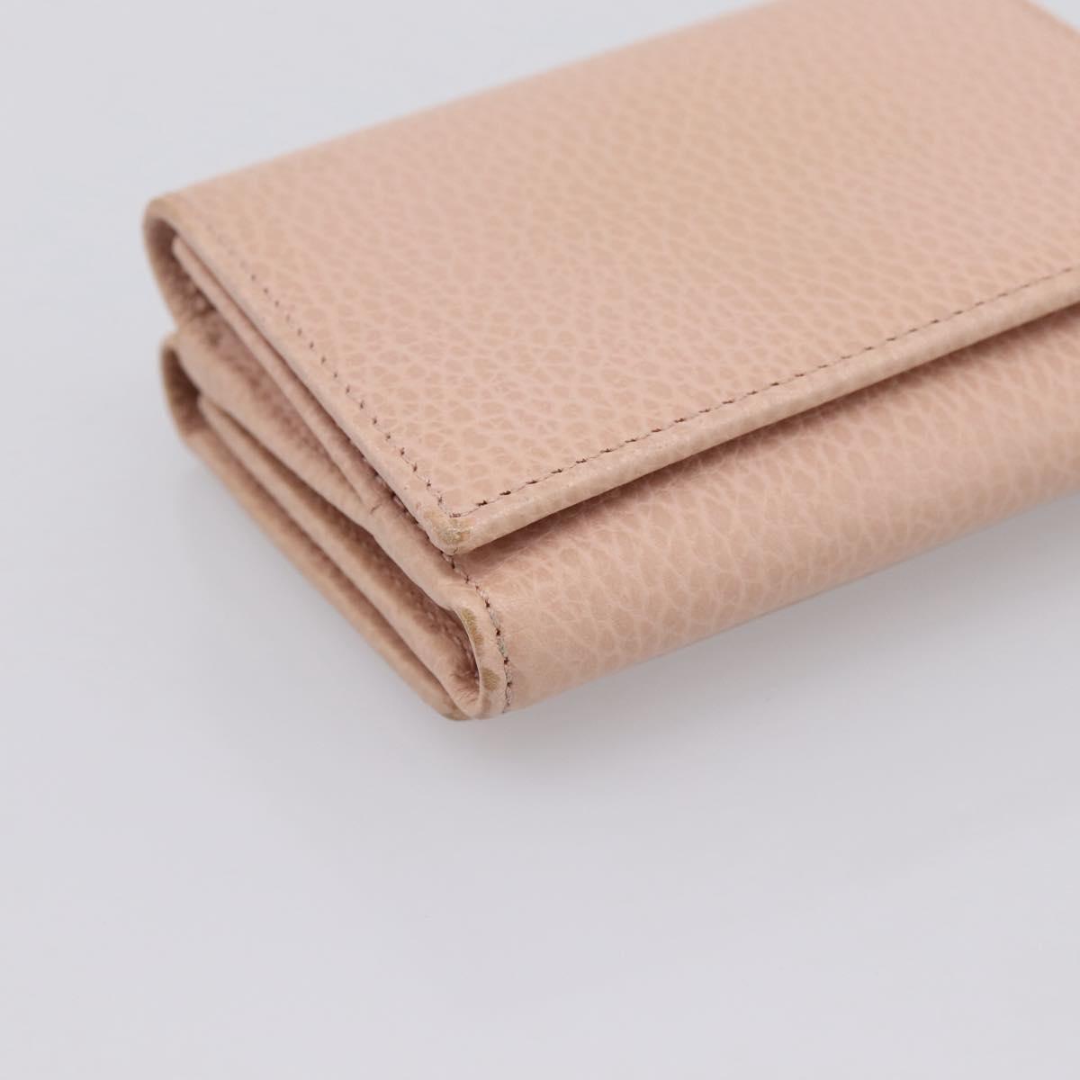 GUCCI GG Marmont Compact Wallet Leather Pink Gold 474746 Auth 198790A