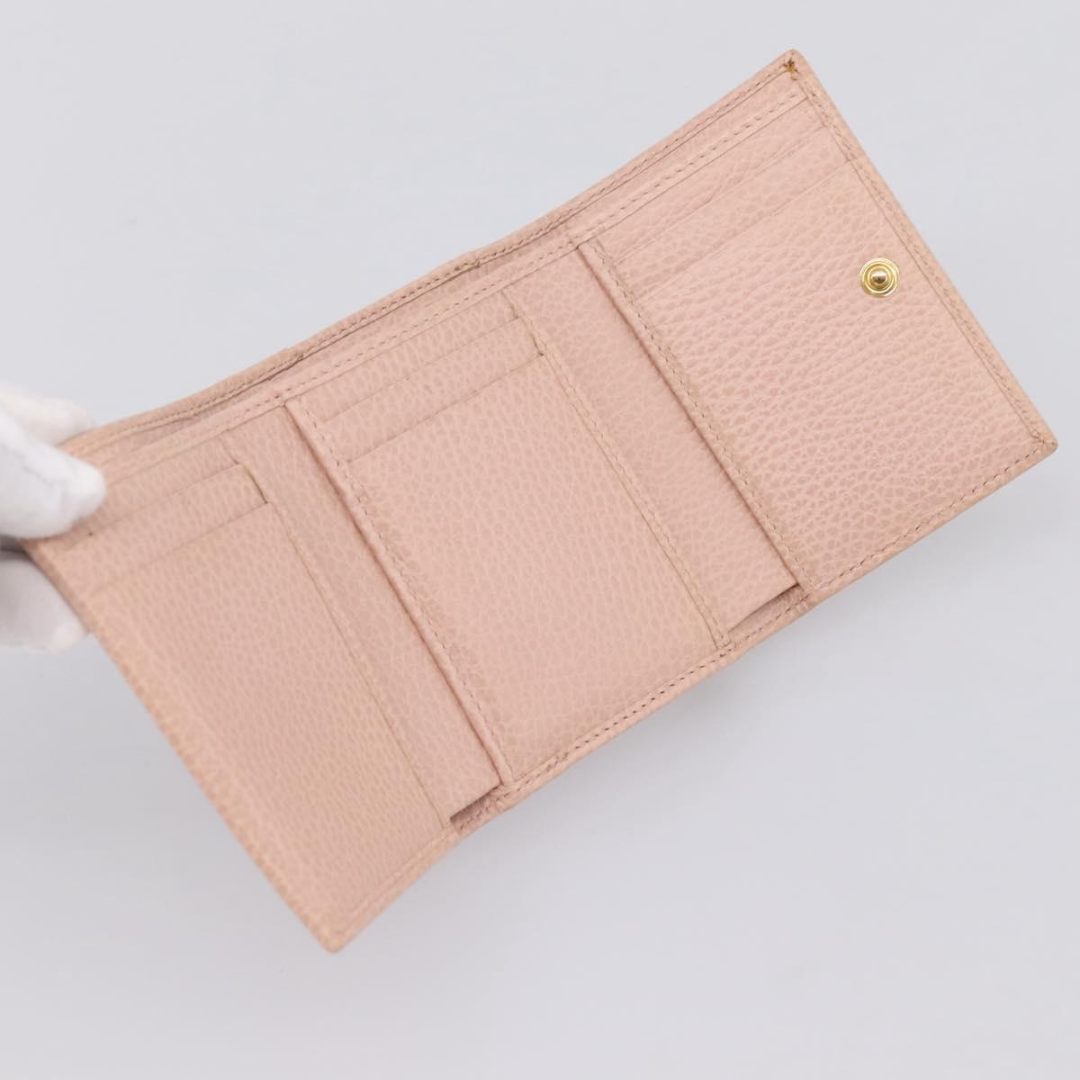GUCCI GG Marmont Compact Wallet Leather Pink Gold 474746 Auth 198790A