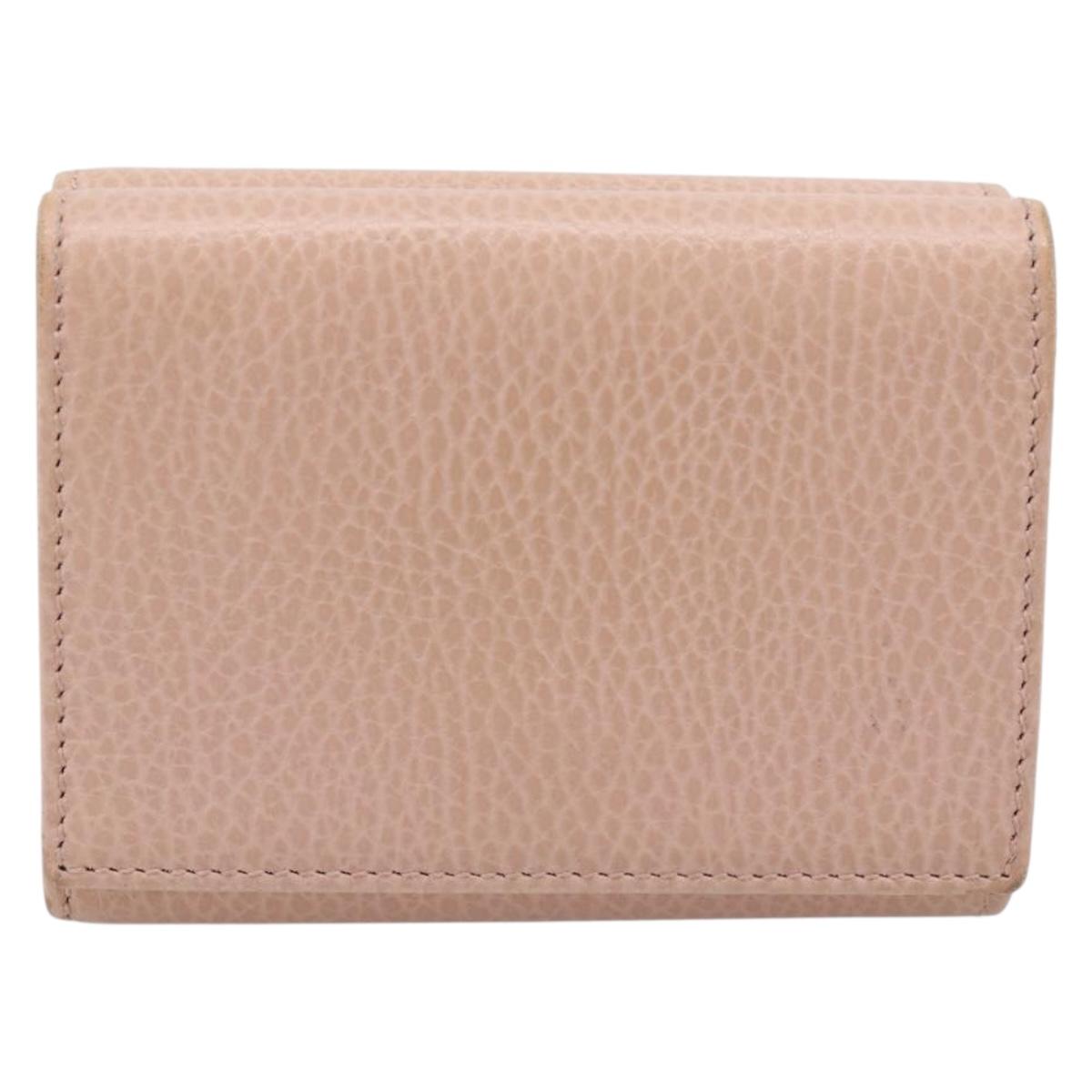 GUCCI GG Marmont Compact Wallet Leather Pink Gold 474746 Auth 198790A