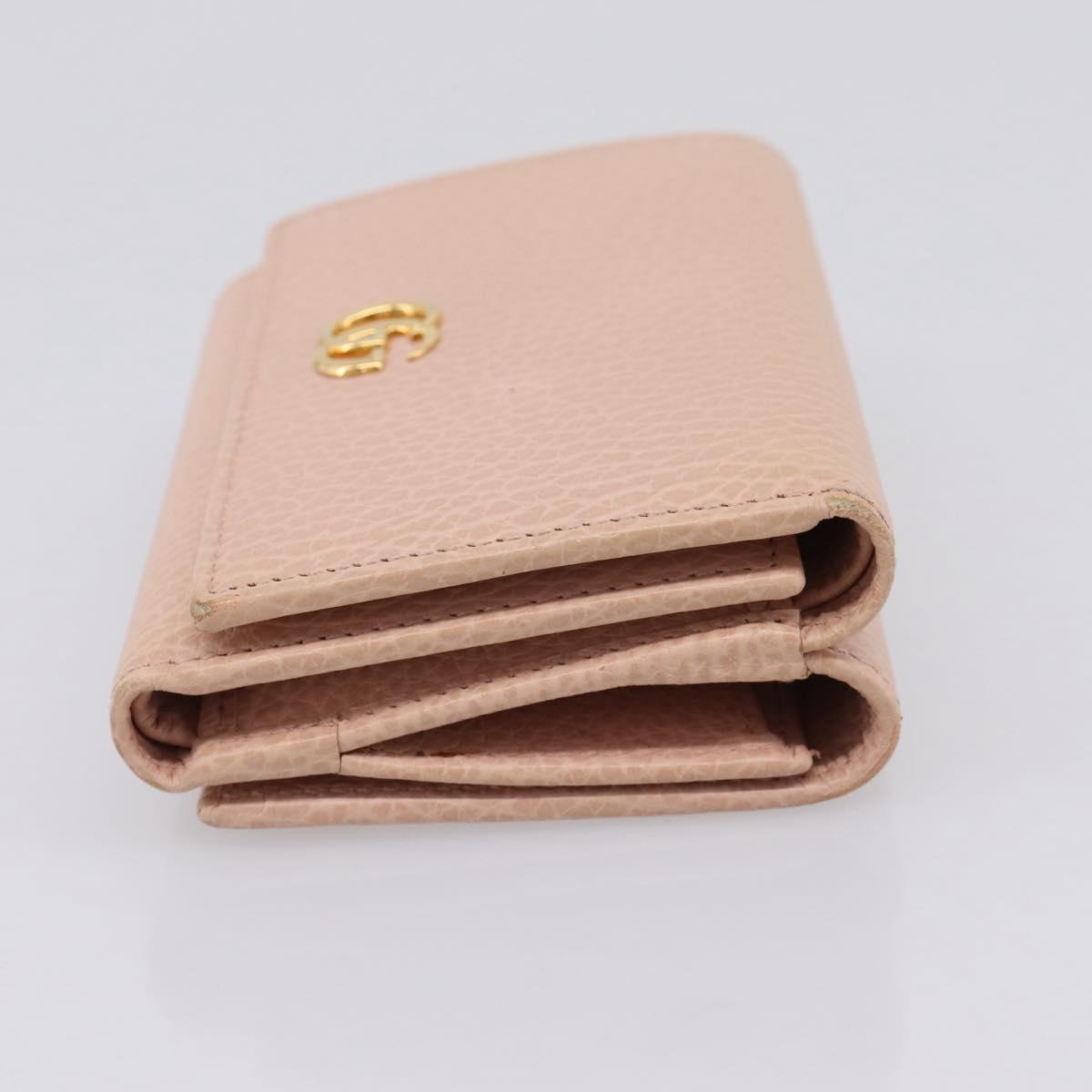 GUCCI GG Marmont Compact Wallet Leather Pink Gold 474746 Auth 198790A