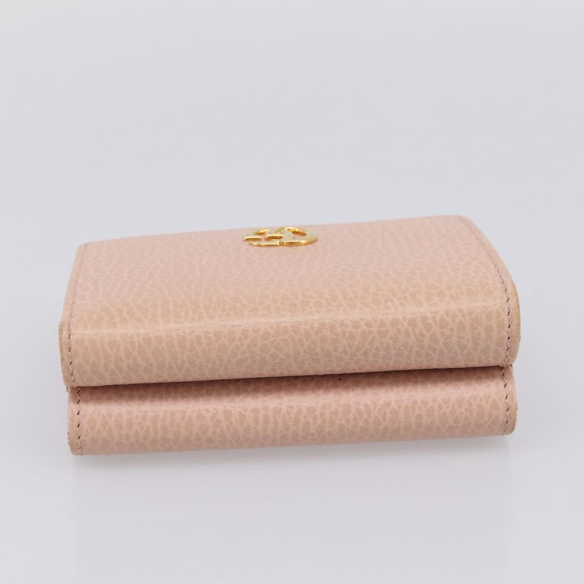 GUCCI GG Marmont Compact Wallet Leather Pink Gold 474746 Auth 198790A