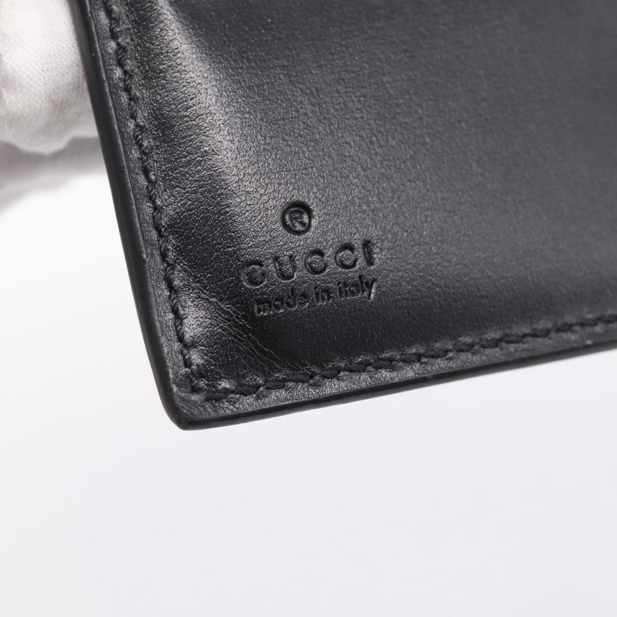 GUCCI GG Marmont Compact Wallet Leather Black Silver 428725 Auth 198795A