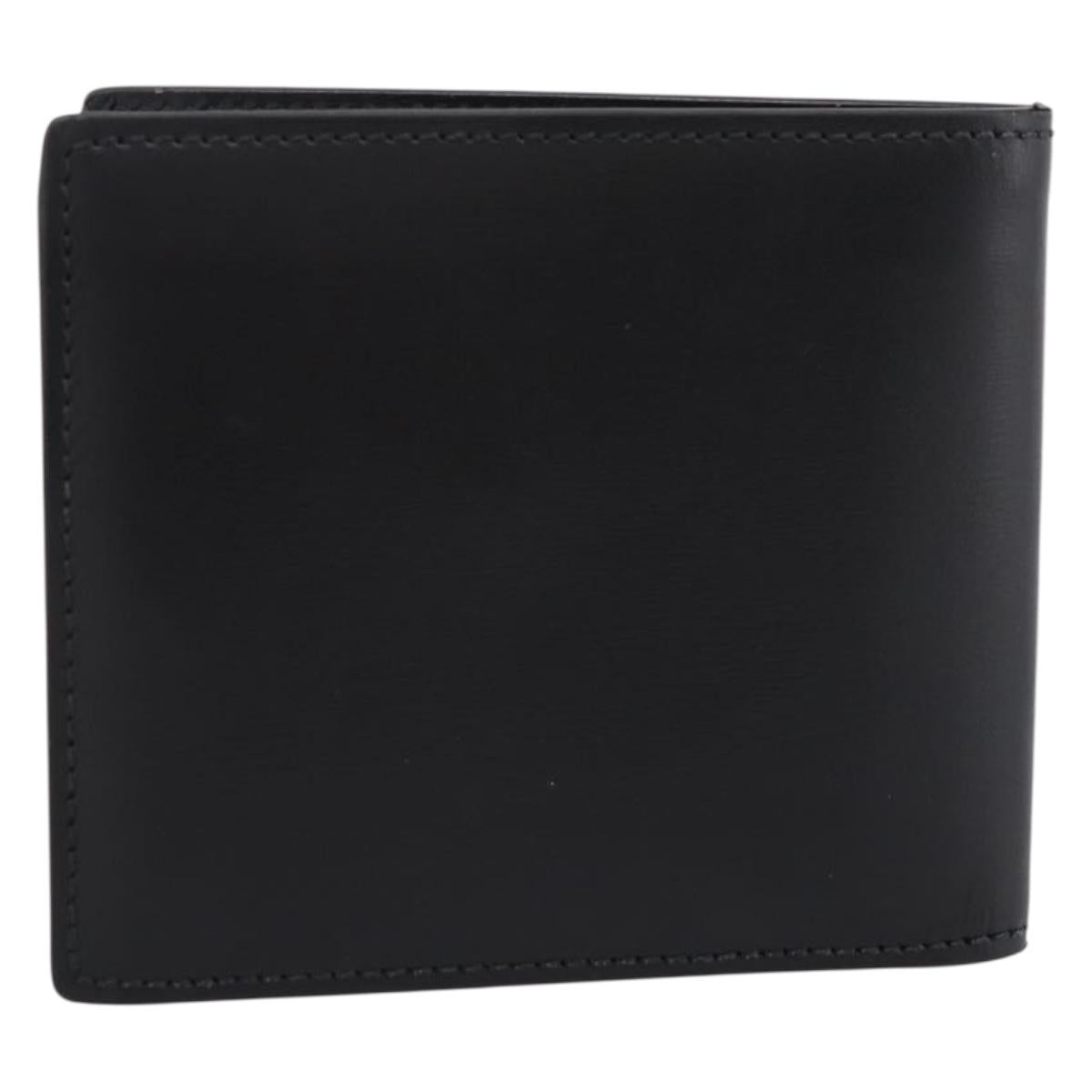 GUCCI GG Marmont Compact Wallet Leather Black Silver 428725 Auth 198795A