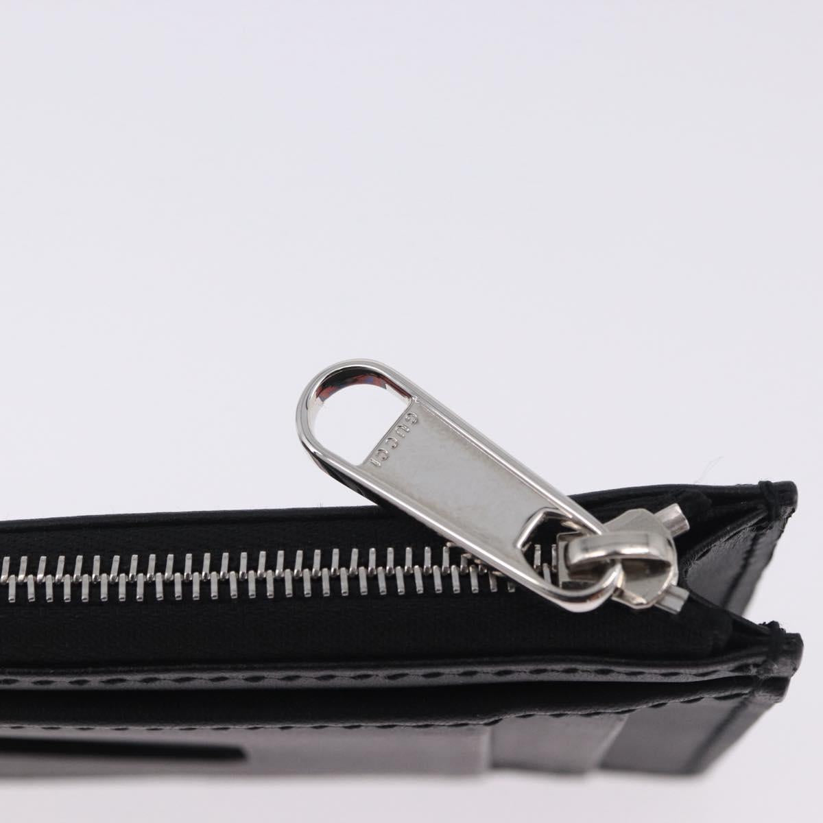 GUCCI Square G Space Coin Purse PVC Black Silver 628471 Auth 198796M