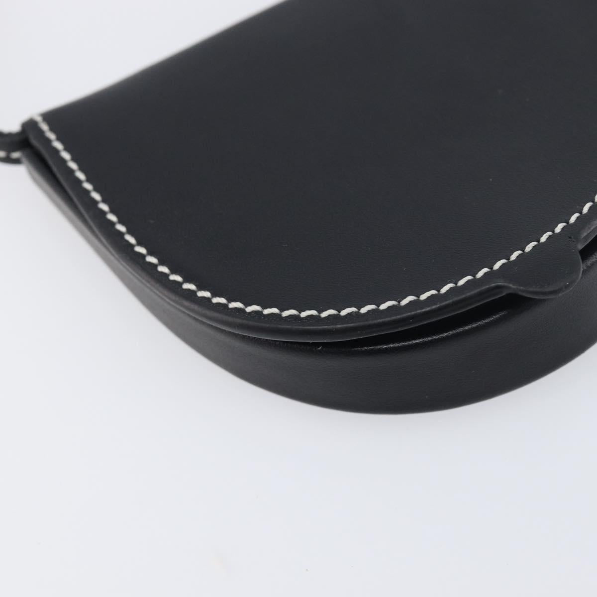LOEWE Neck Coin Pouch Leather Black Auth 198798A