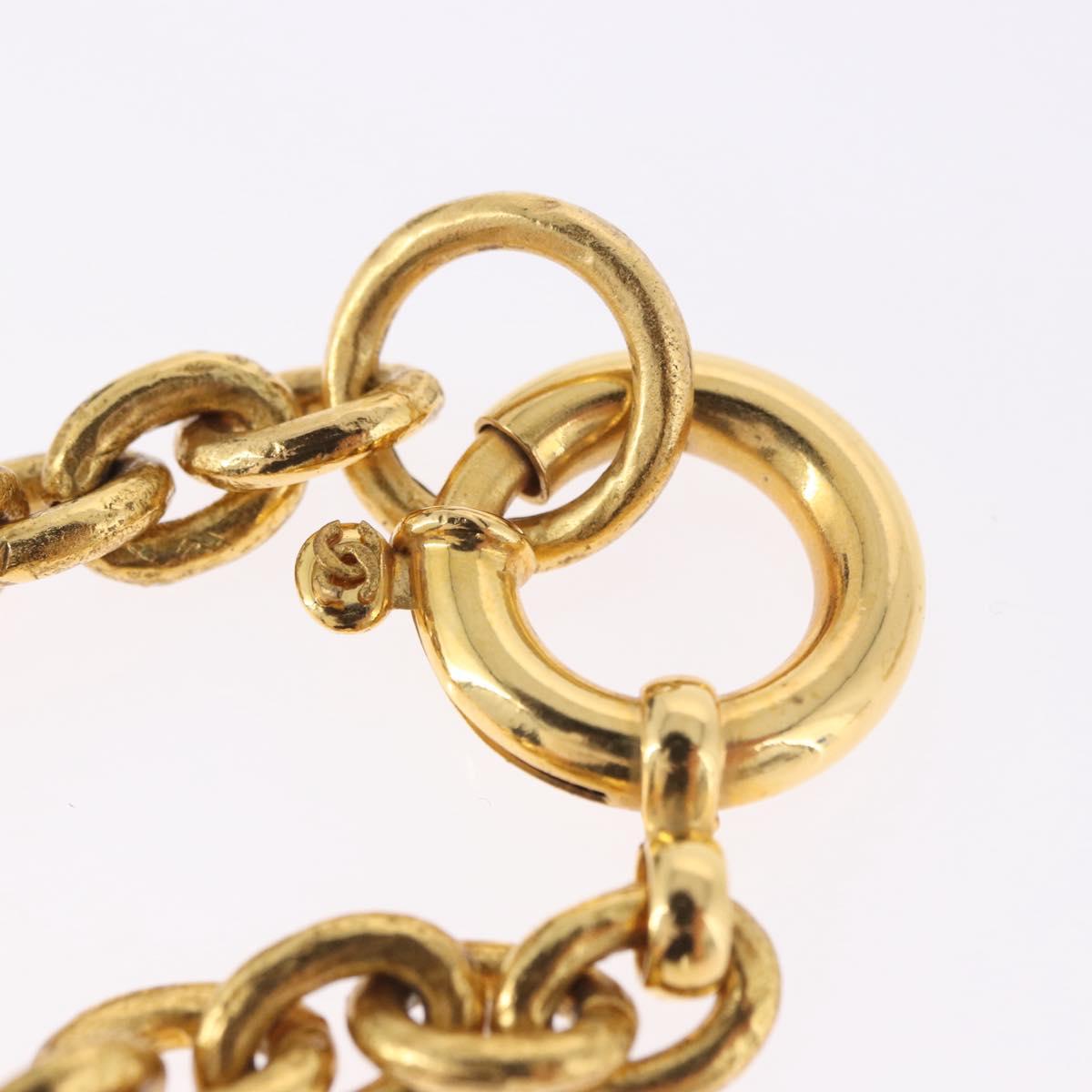 CHANEL COCO Mark Necklace Metal Gold Tone CC Auth 198801V