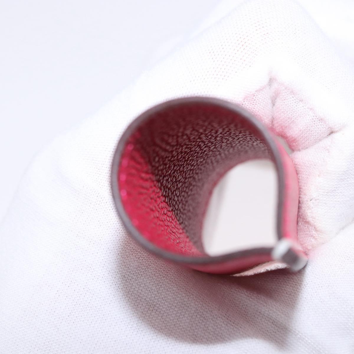 HERMES Lip Case Leather Pink Auth 198806M