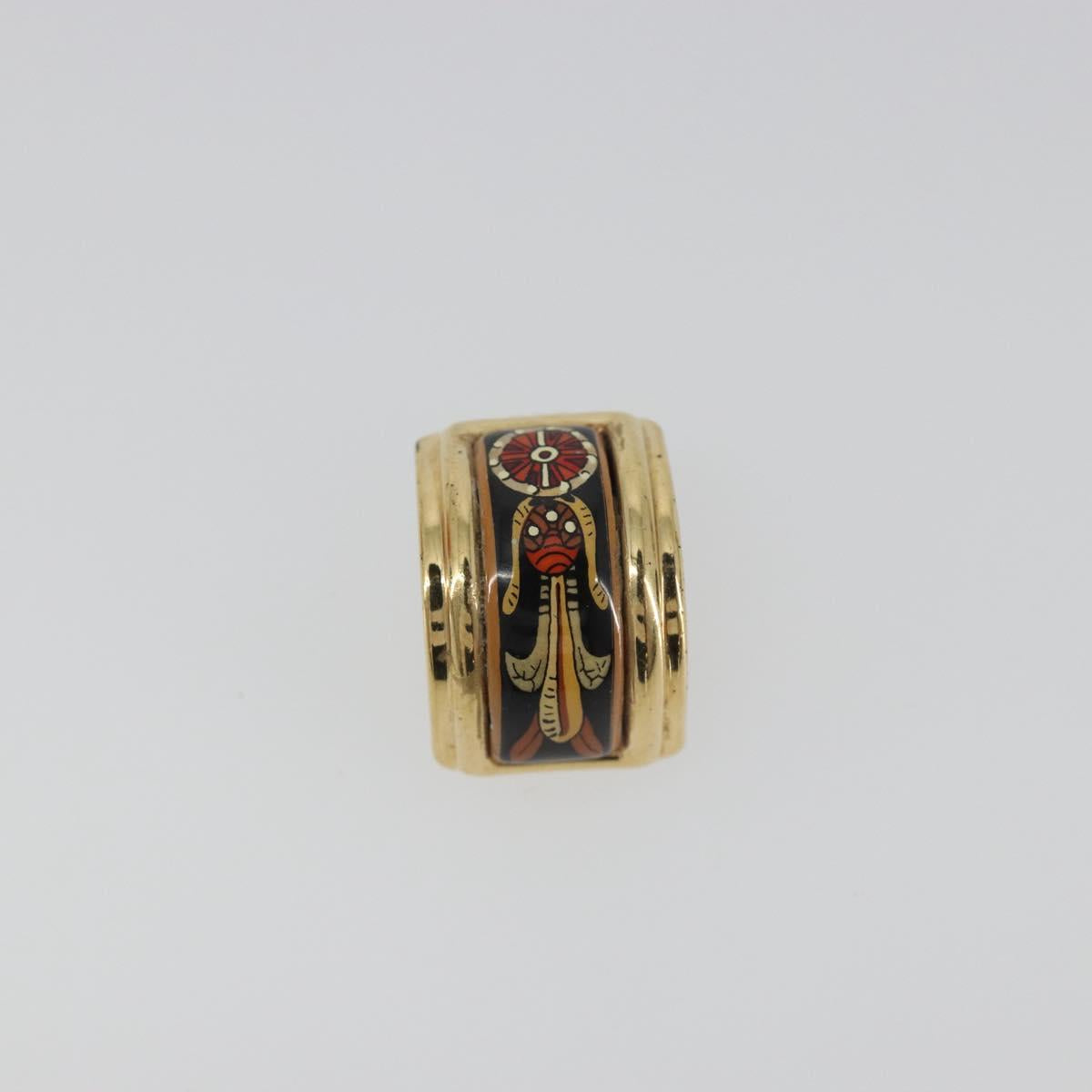 HERMES Earring Metal Gold Tone Auth 198808V