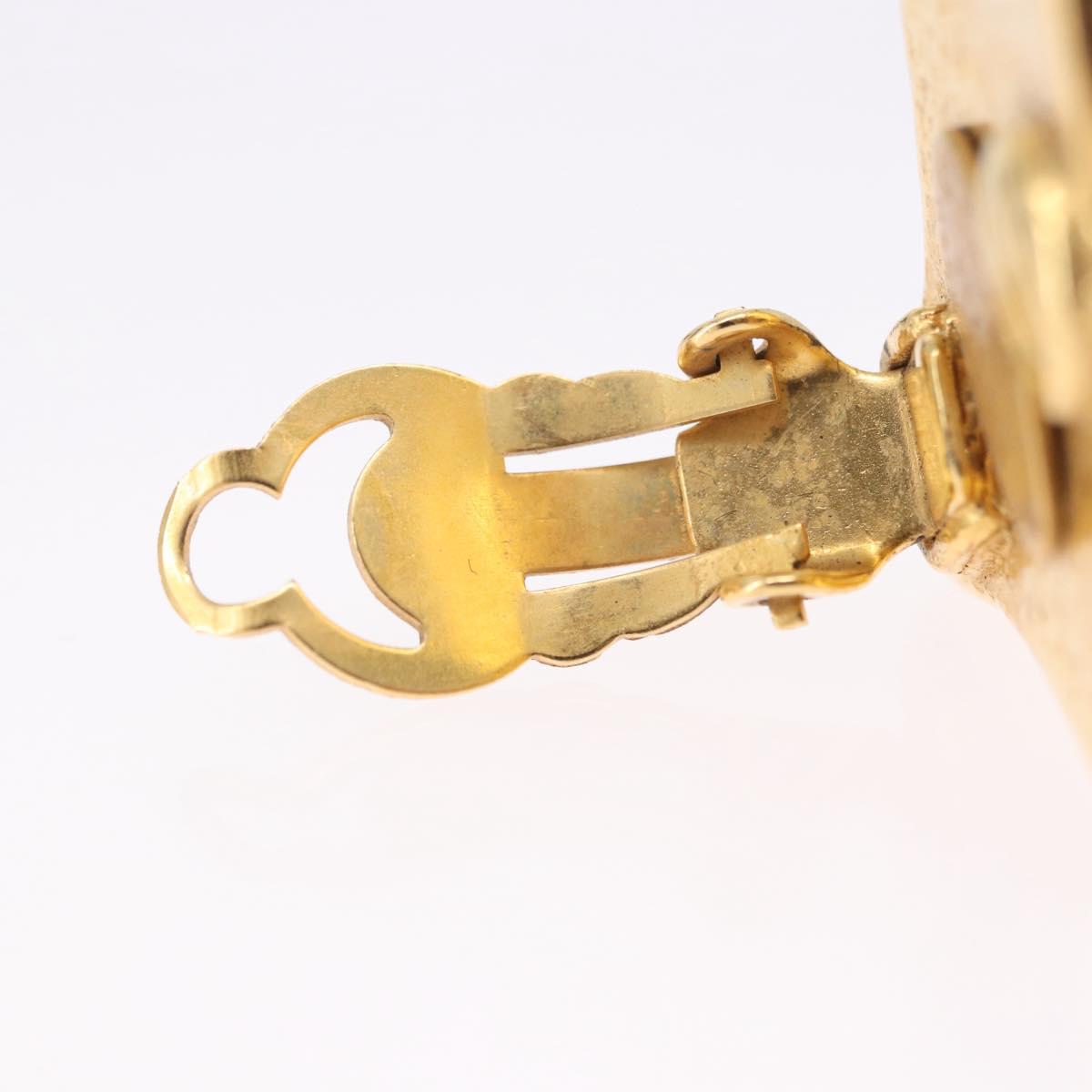 CHANEL Earring Metal Gold Tone CC Auth 198811V