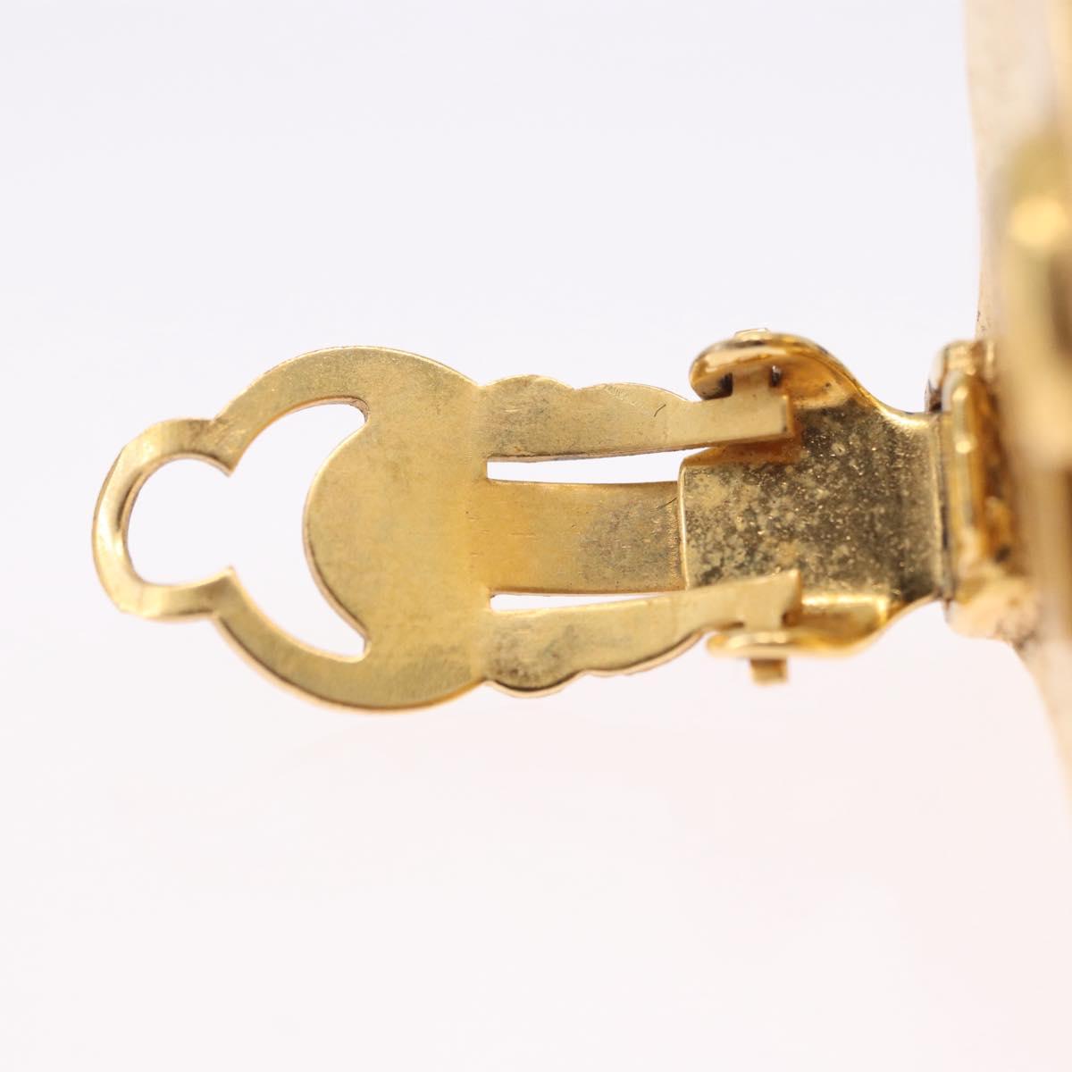 CHANEL Earring Metal Gold Tone CC Auth 198811V