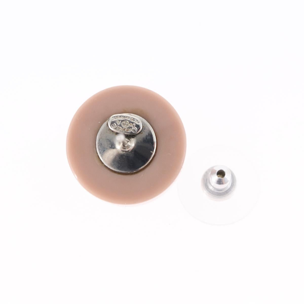CHANEL Pierce Plastic Pink CC Auth 198812A