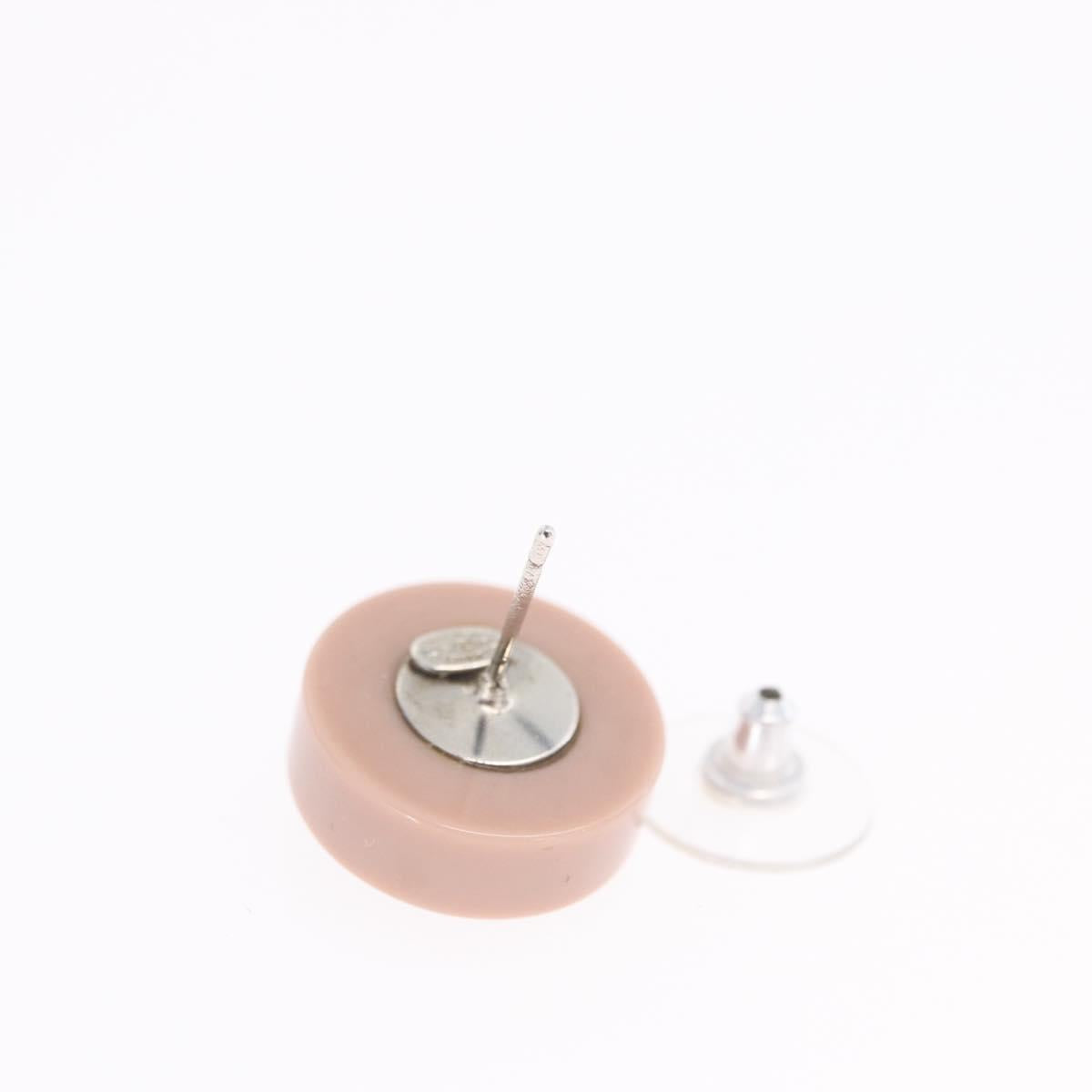 CHANEL Pierce Plastic Pink CC Auth 198812A