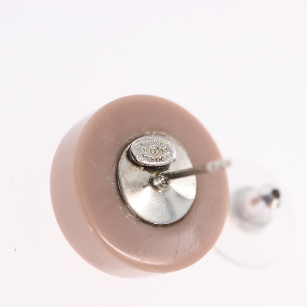 CHANEL Pierce Plastic Pink CC Auth 198812A