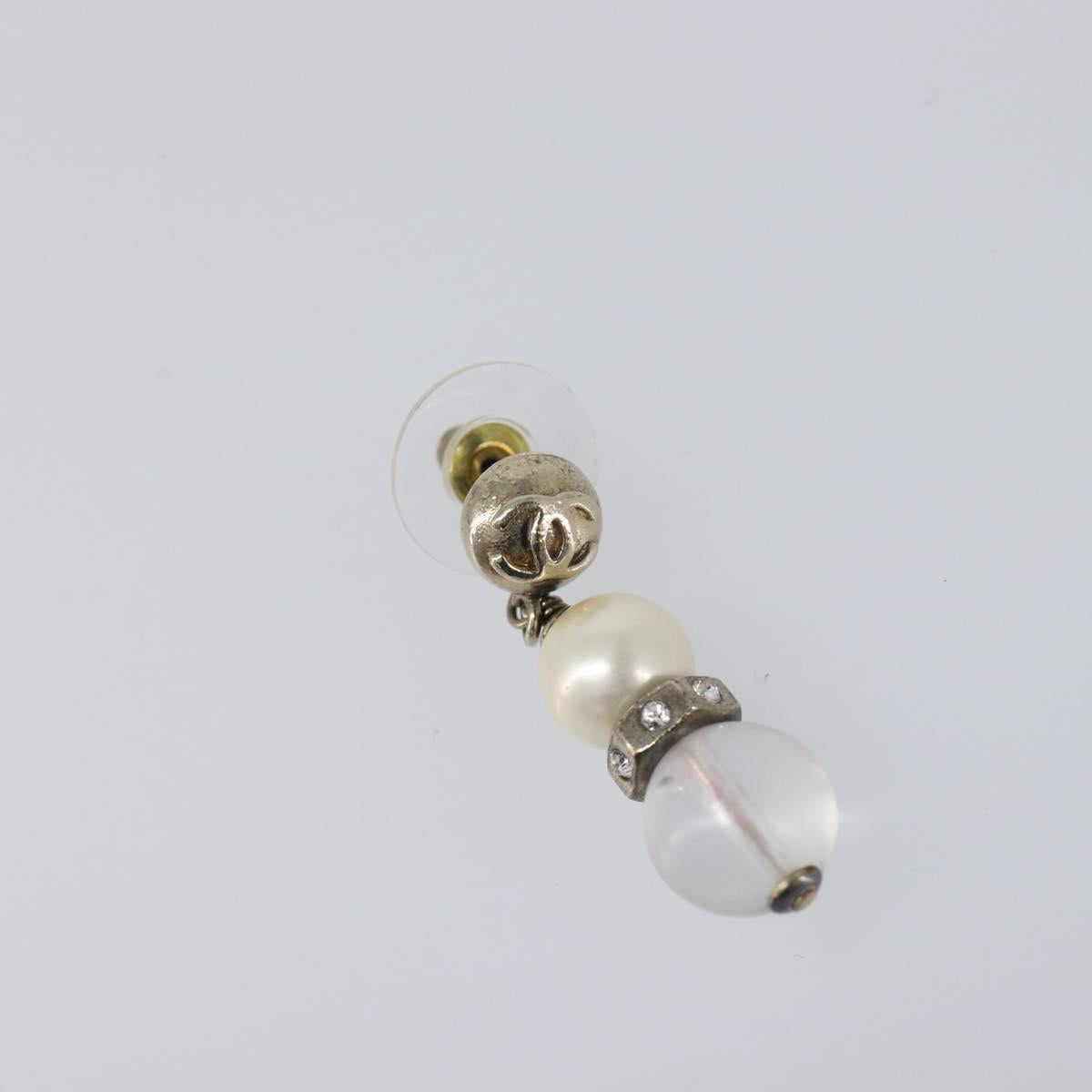 CHANEL Pierce Metal Silver CC Auth 198814A