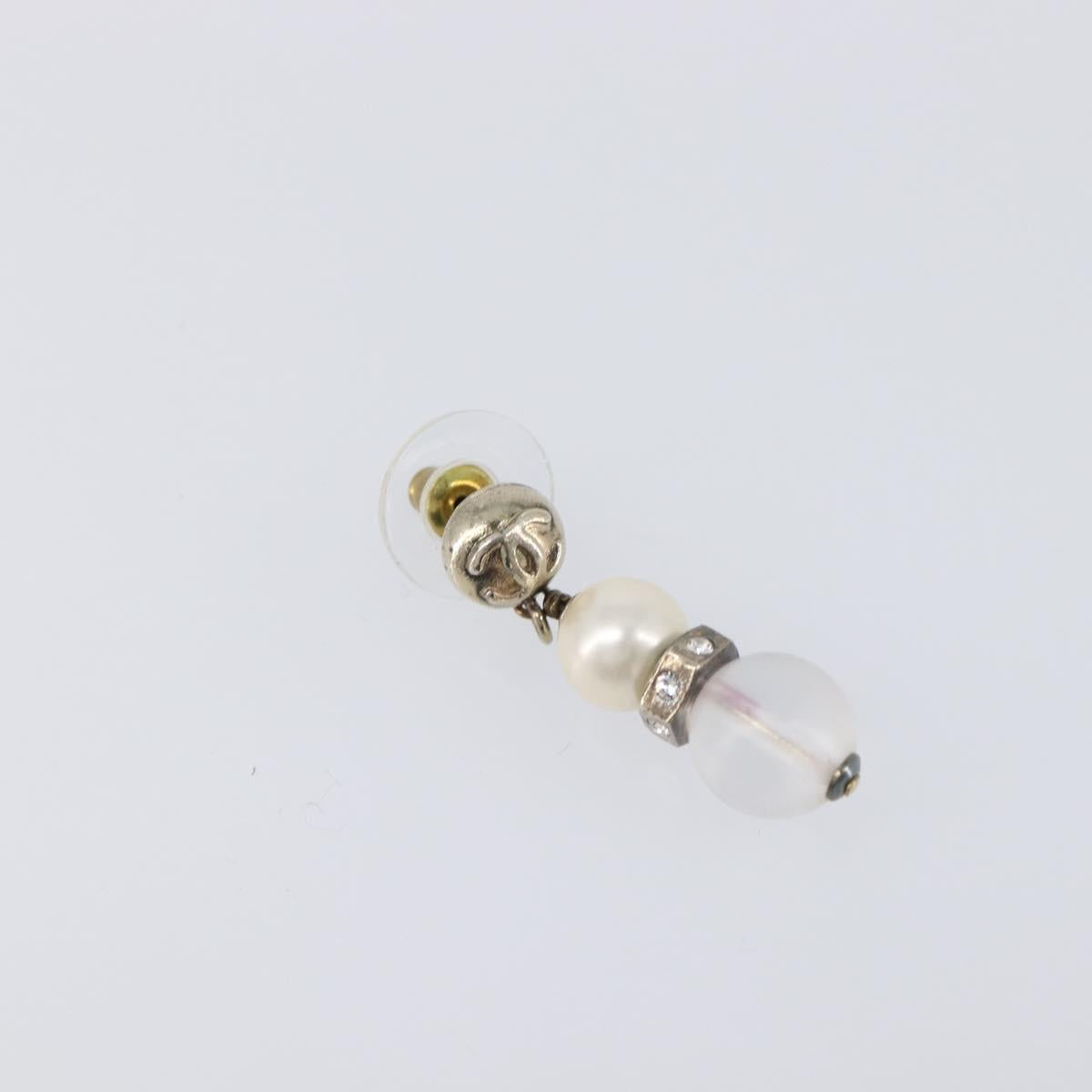CHANEL Pierce Metal Silver CC Auth 198814A