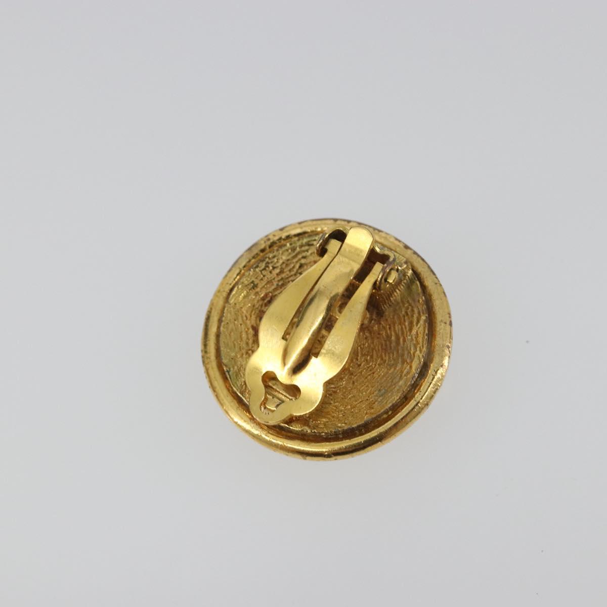 CHANEL Earring Metal Gold Tone CC Auth 198816V