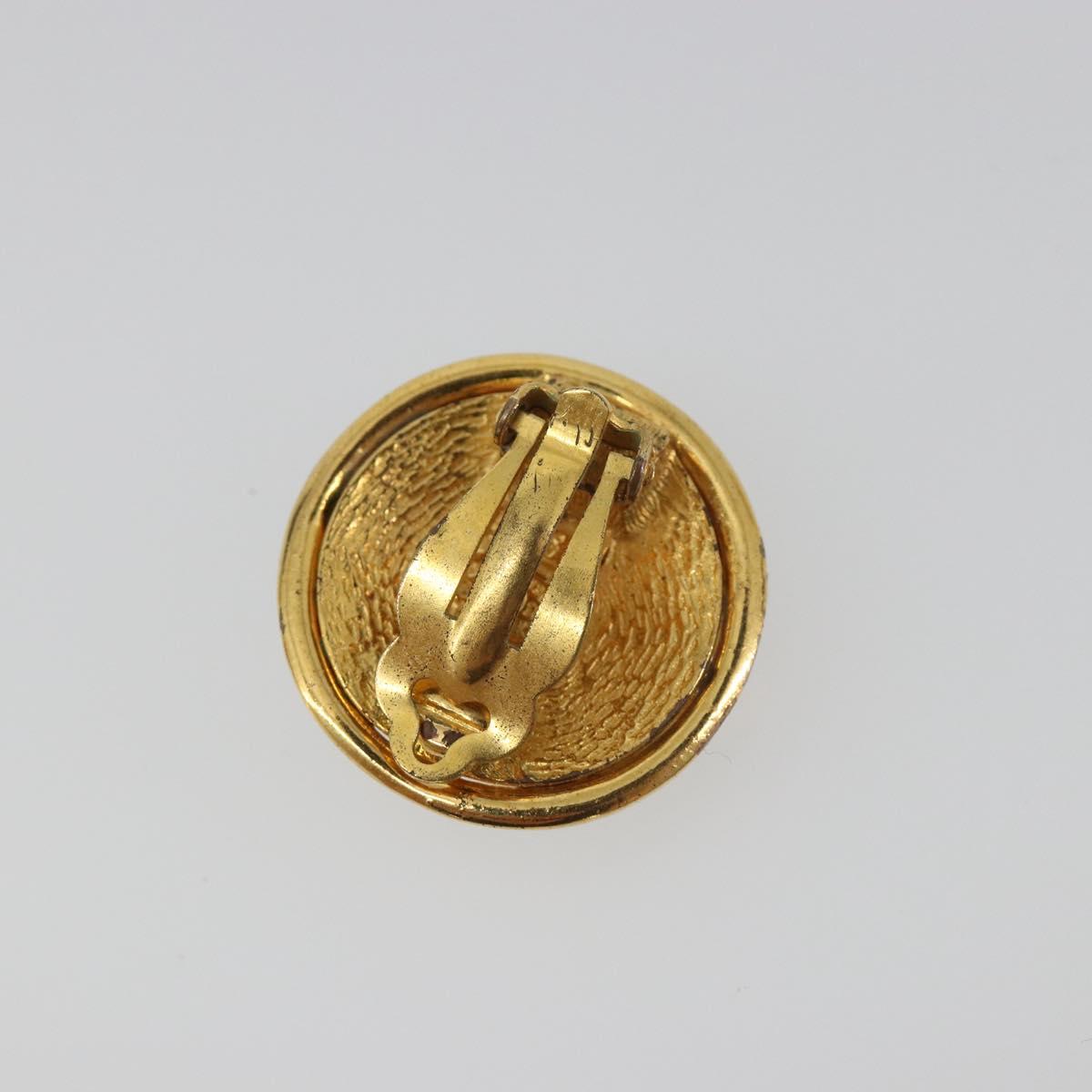 CHANEL Earring Metal Gold Tone CC Auth 198816V