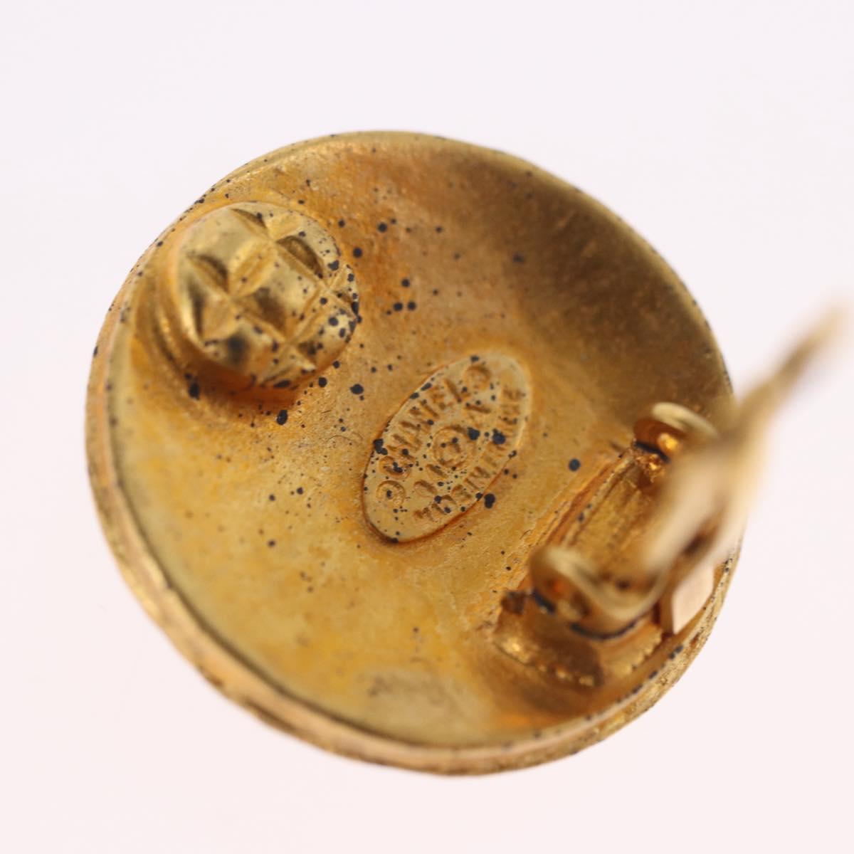 CHANEL Earring Metal Gold Tone CC Auth 198822V