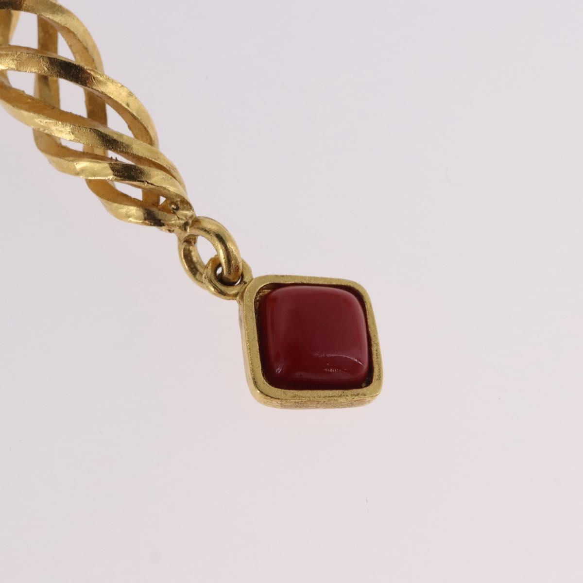 CHANEL Earring Metal Gold Tone CC Auth 198823V