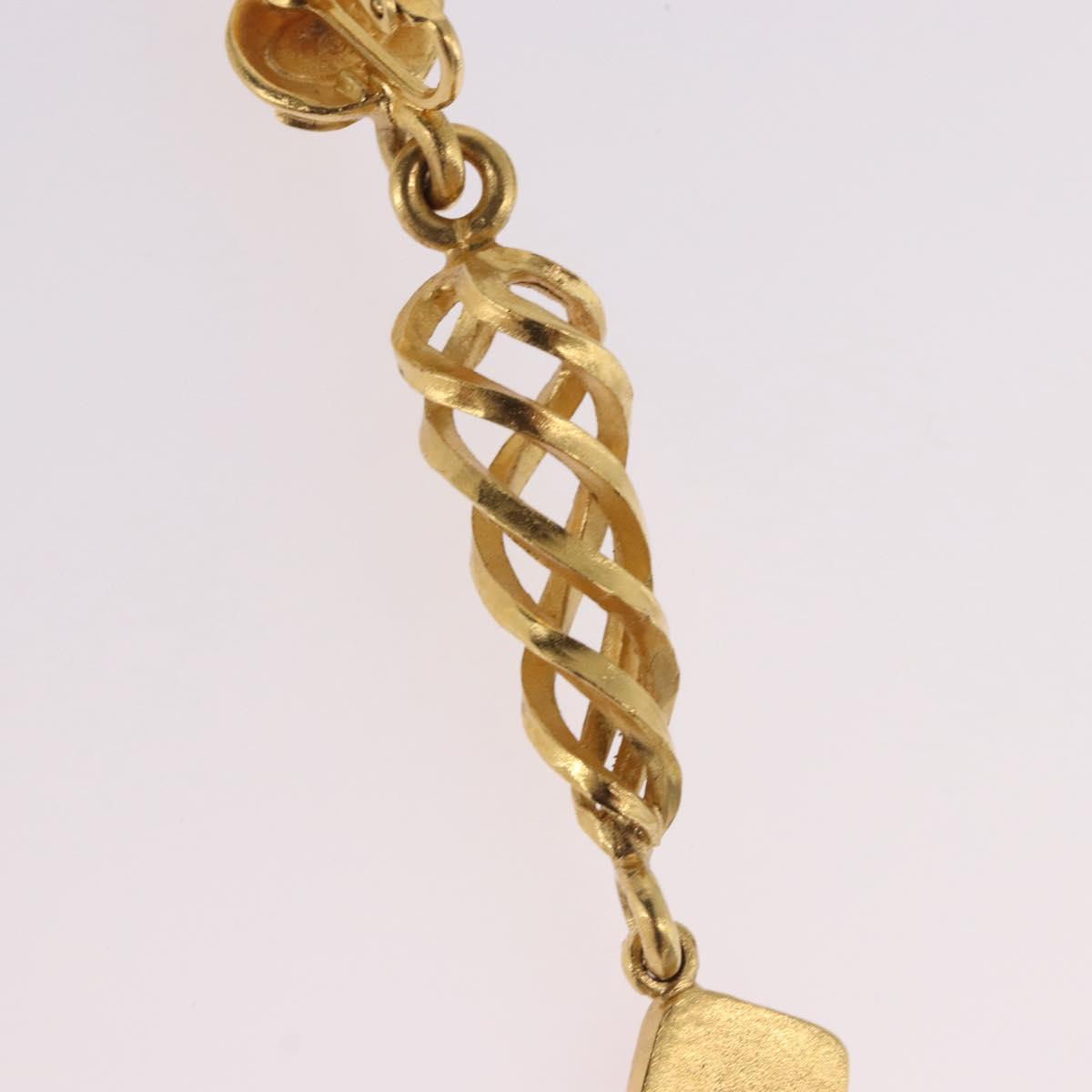 CHANEL Earring Metal Gold Tone CC Auth 198823V