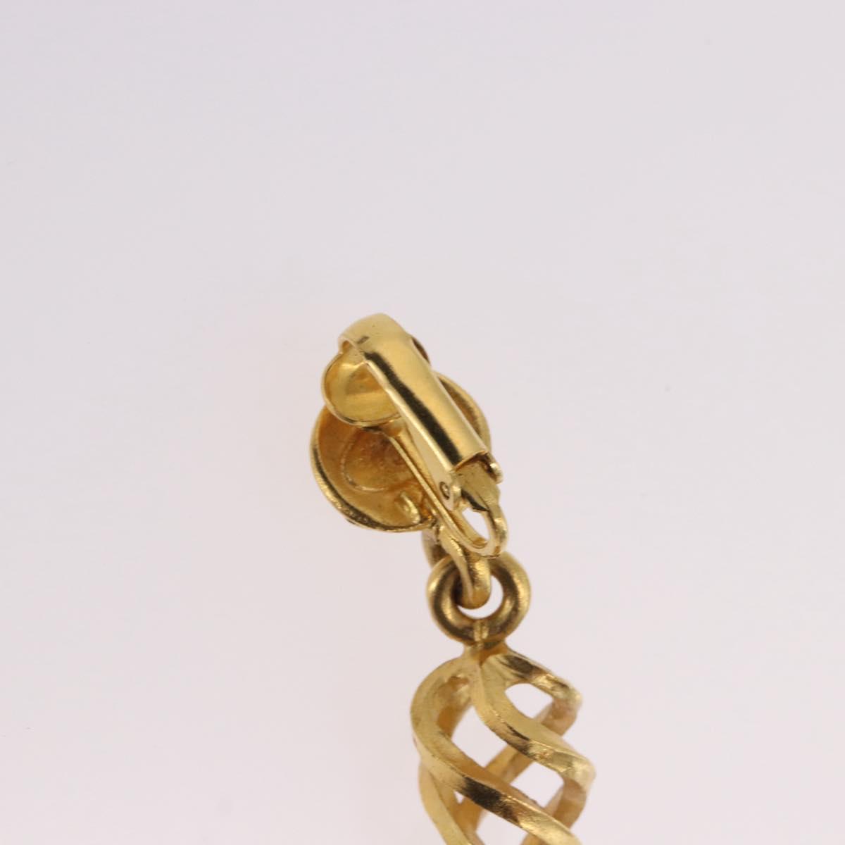 CHANEL Earring Metal Gold Tone CC Auth 198823V