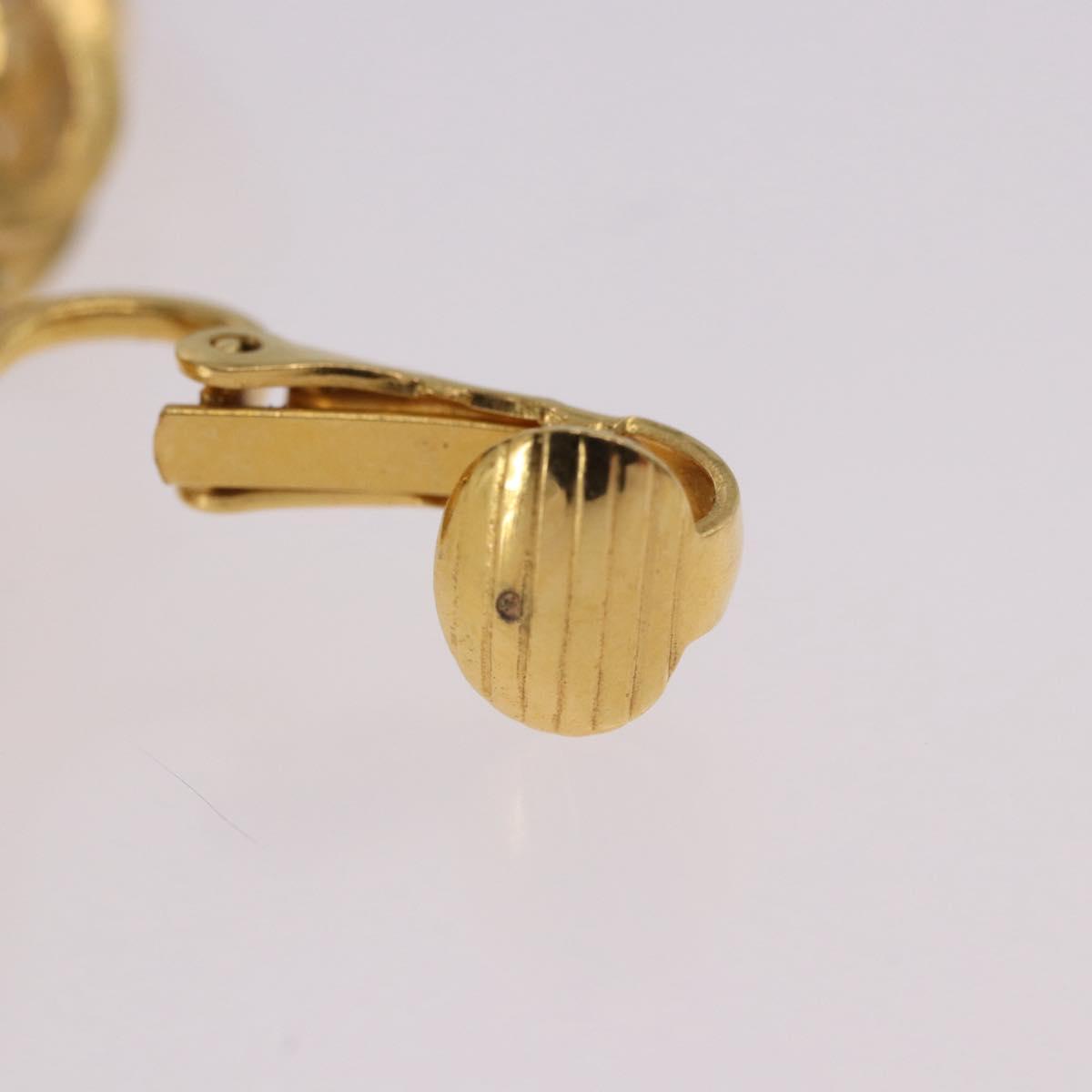 CHANEL Earring Metal Gold Tone CC Auth 198823V