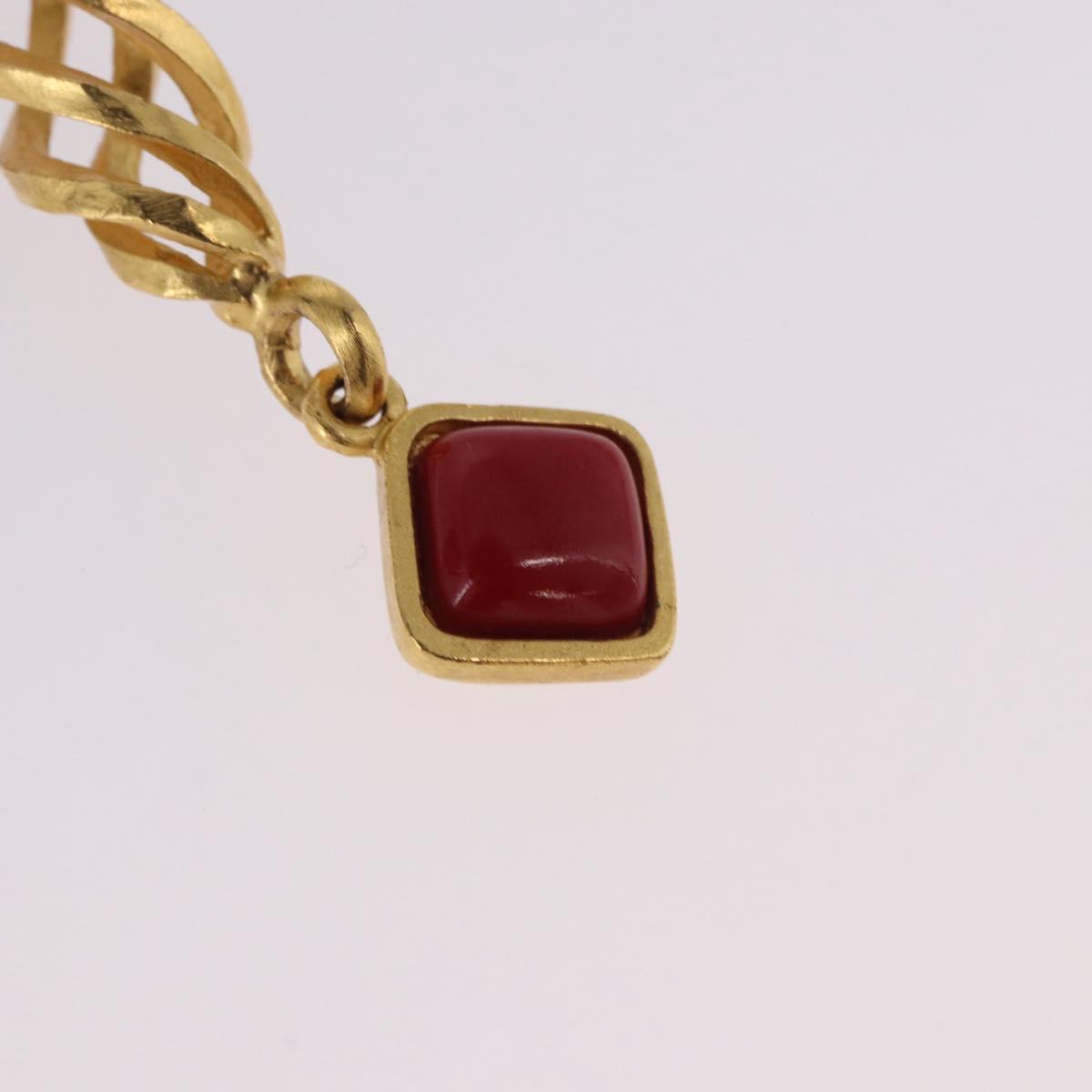 CHANEL Earring Metal Gold Tone CC Auth 198823V