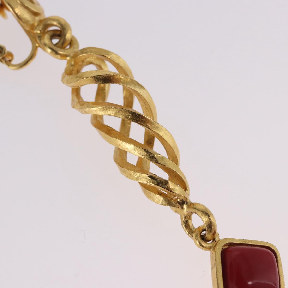 CHANEL Earring Metal Gold Tone CC Auth 198823V