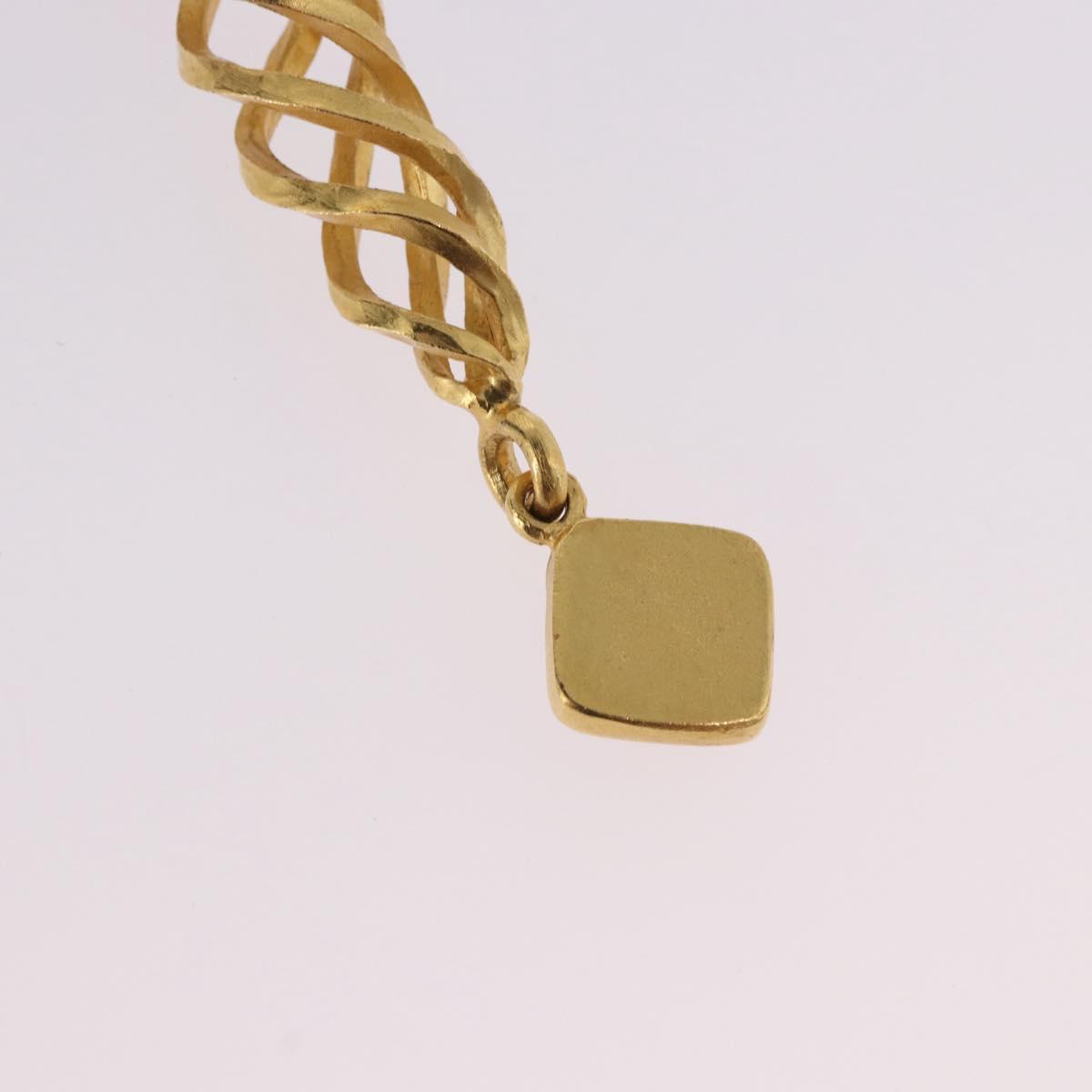 CHANEL Earring Metal Gold Tone CC Auth 198823V