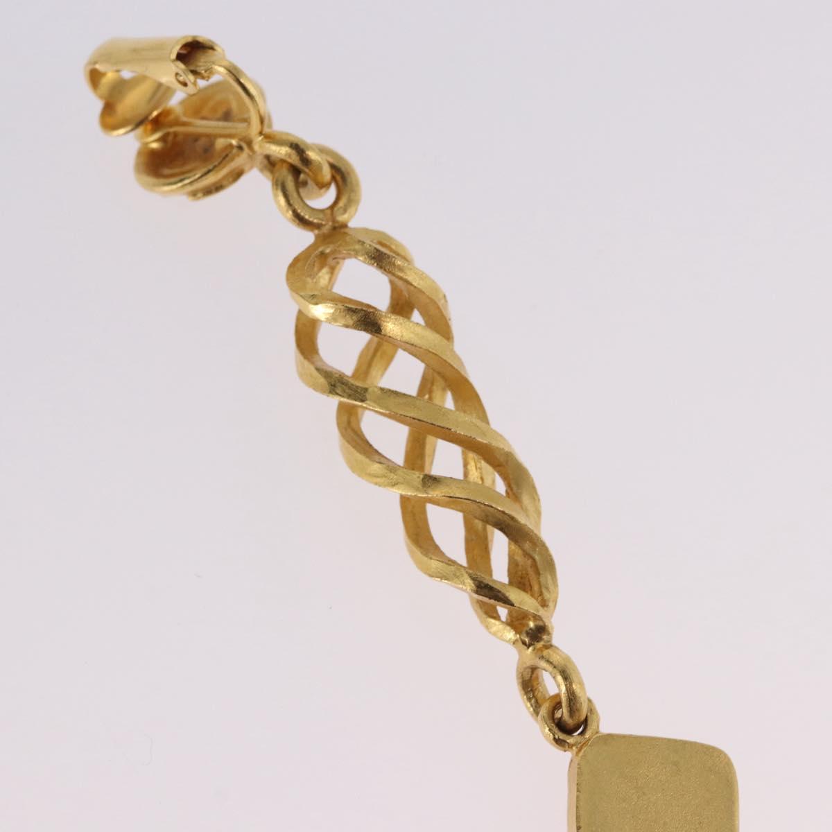 CHANEL Earring Metal Gold Tone CC Auth 198823V