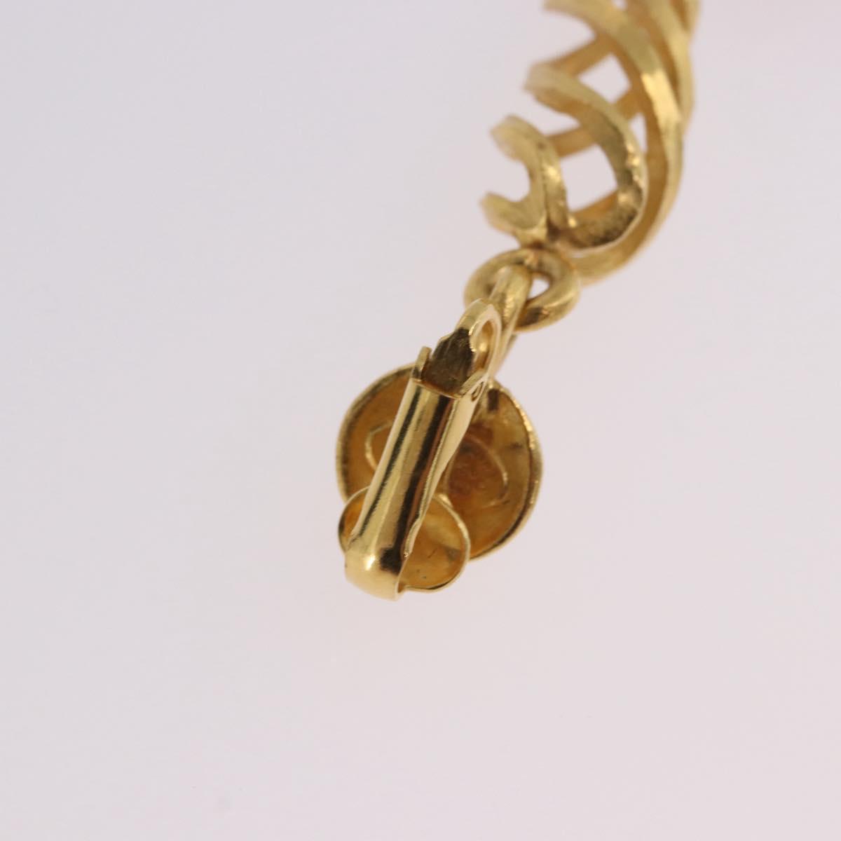 CHANEL Earring Metal Gold Tone CC Auth 198823V