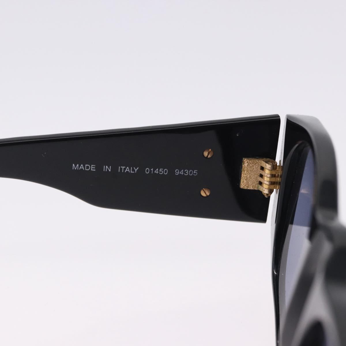 CHANEL COCO Mark Matelasse Sunglasses Plastic Black Gold CC Auth 198824