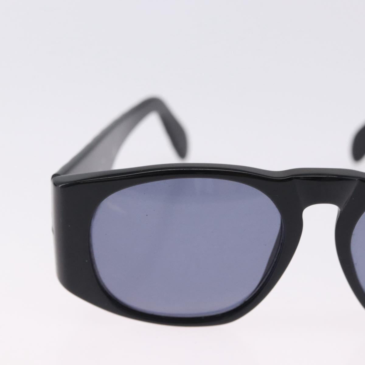 CHANEL COCO Mark Matelasse Sunglasses Plastic Black Gold CC Auth 198824