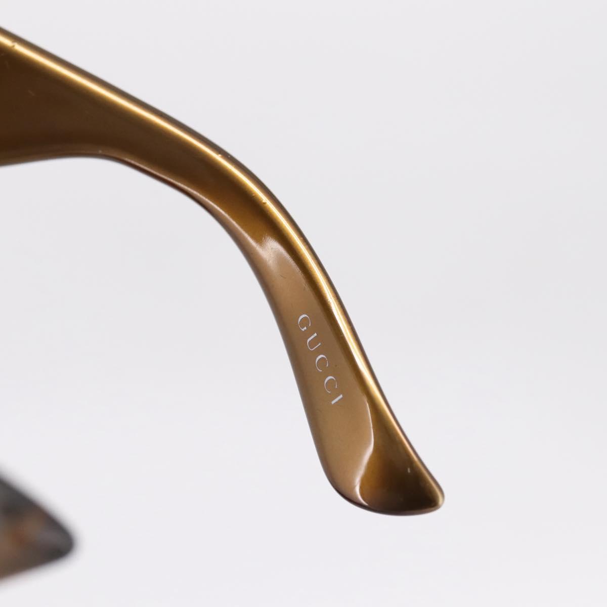 GUCCI Bamboo Horsebit Sunglasses Plastic Brown Gold Auth 198825