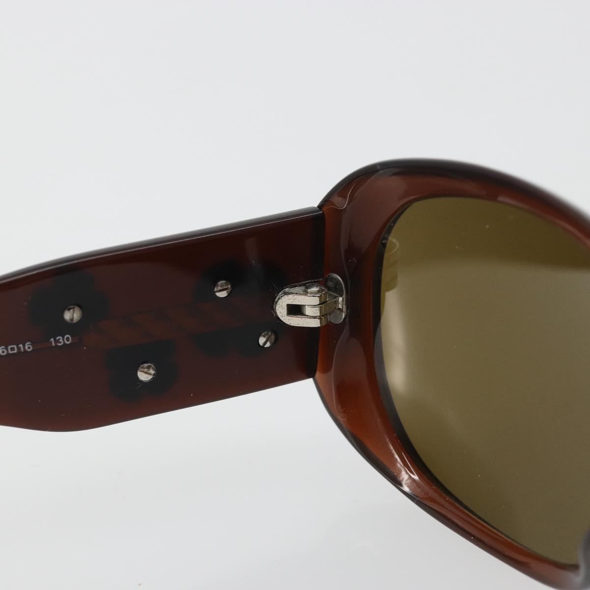 CHANEL Camelia Sunglasses Plastic Brown CC Auth 198827
